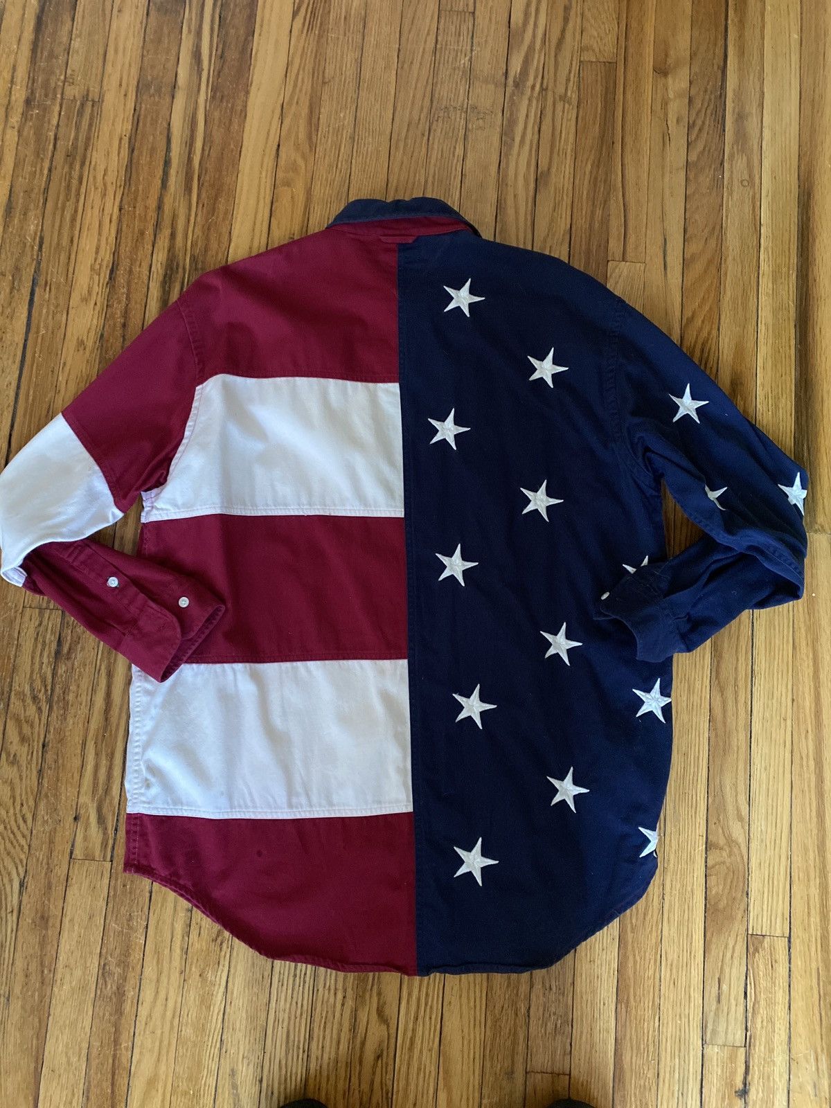 Tommy Hilfiger Tommy Hilfiger American Flag Shirt button up Large vintage Size US L / EU 52-54 / 3 - 4 Thumbnail