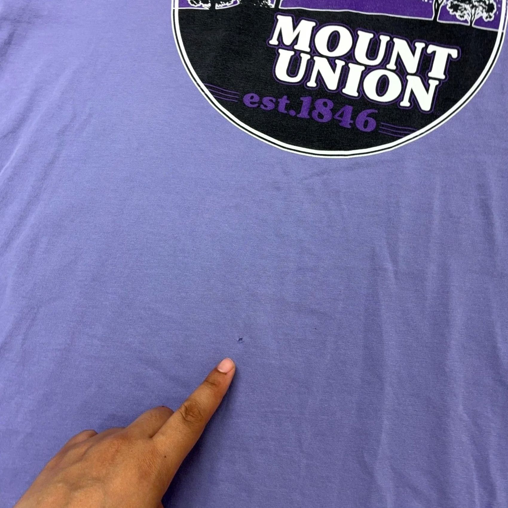 Vintage Uscape Apparel Mount Union Shirt Mens Medium Purple College Graphic Tee T-Shirt Size US M / EU 48-50 / 2 - 3 Thumbnail