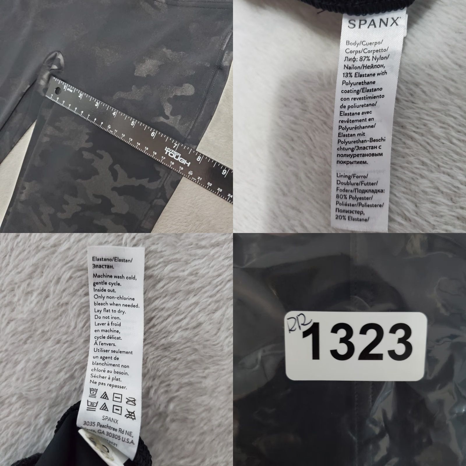 Spanx Spanx Leggings Women Large Black Camo Print Slim Stretch Activewear Size 36" / US 14 / IT 50 - 8 Thumbnail