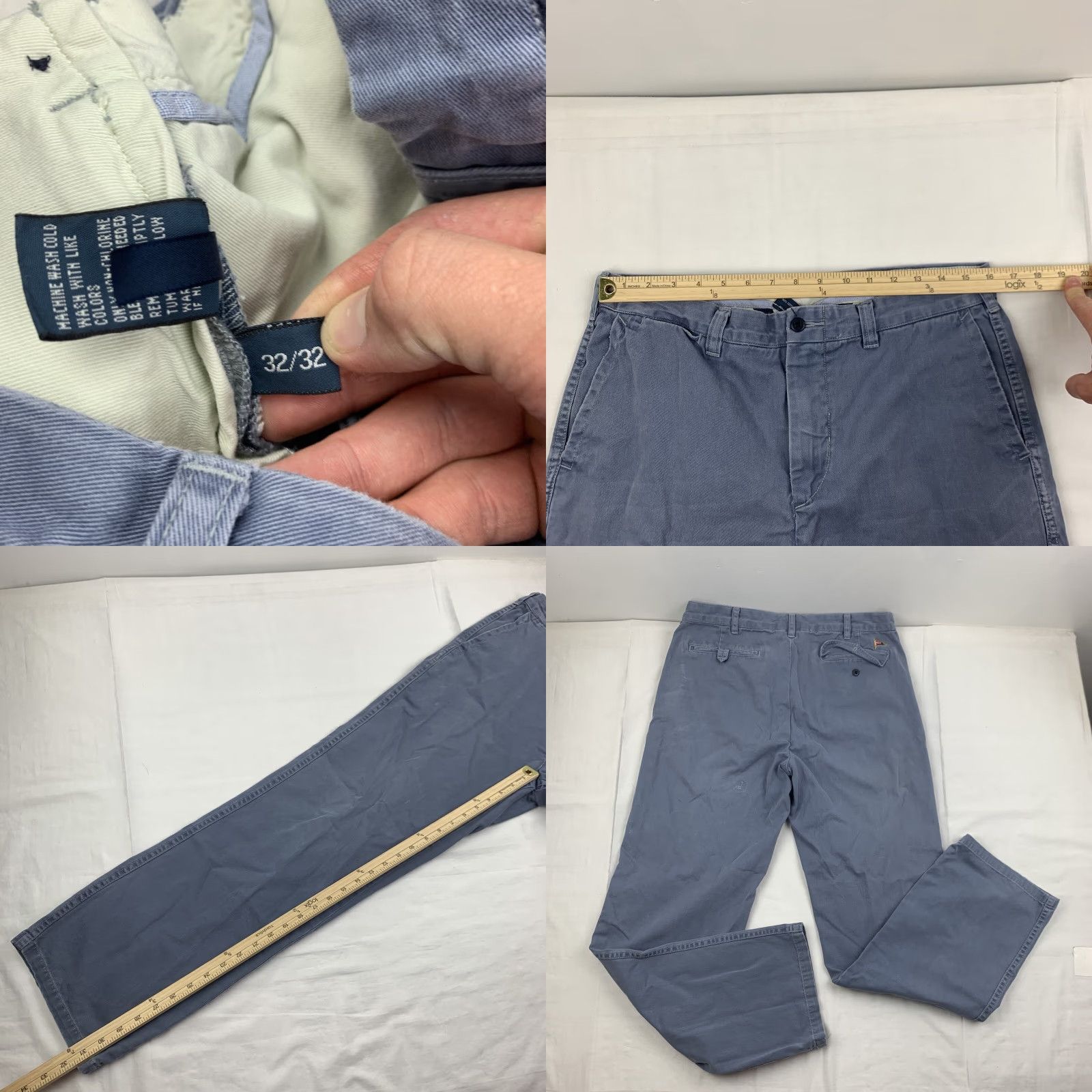 Polo Ralph Lauren VINTAGE Polo Ralph Lauren Pants Men 32 Blue Chino Straight Leg 90s Nautical Size US XS / EU 42 / 0 - 8 Thumbnail