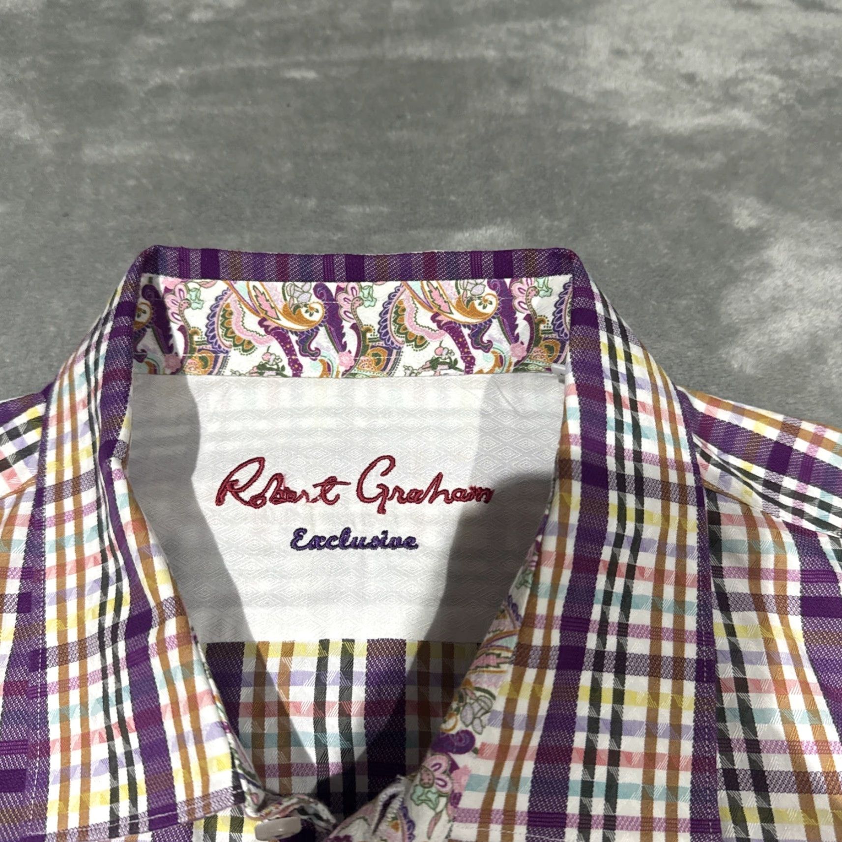 Robert Graham Robert Graham Exclusive Shirt Men 4XL Multicolor Check Paisley Flip Cuff Button-Up Long Sleeve Cotton Button-Up Shirt Women? Size US XXL / EU 58 / 5 - 3 Thumbnail
