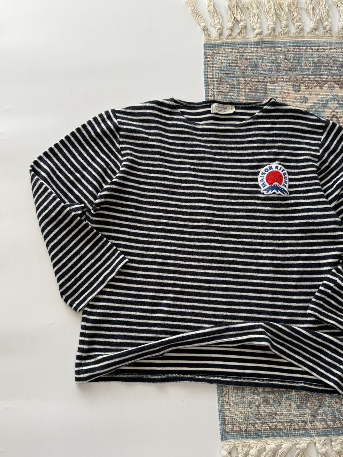 Maison Kitsune Maison Kitsune 4/5 Sleeve Stripe Sweatshirt Size US L / EU 52-54 / 3 - 2 Thumbnail