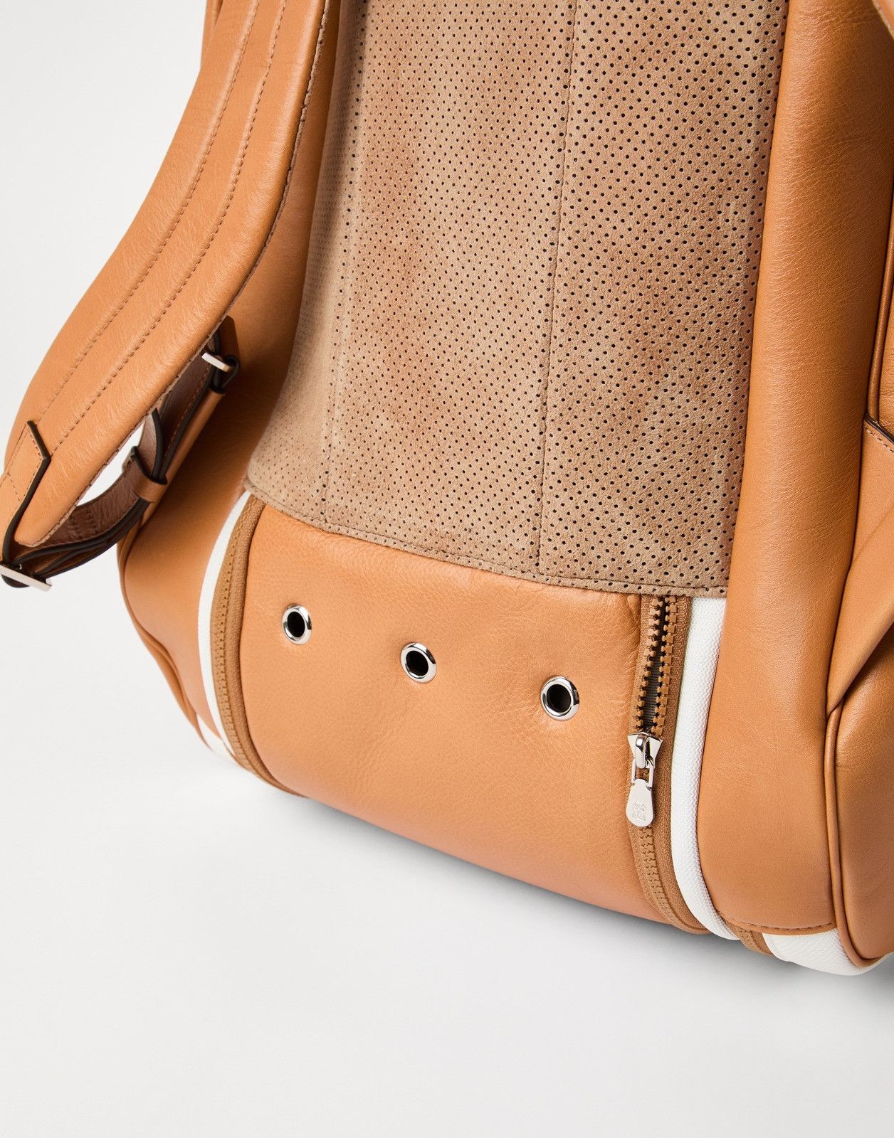 Brunello Cucinelli o1la1rc1a0326 Size: OS / Backpack in Brown/White Size ONE SIZE - 4 Thumbnail