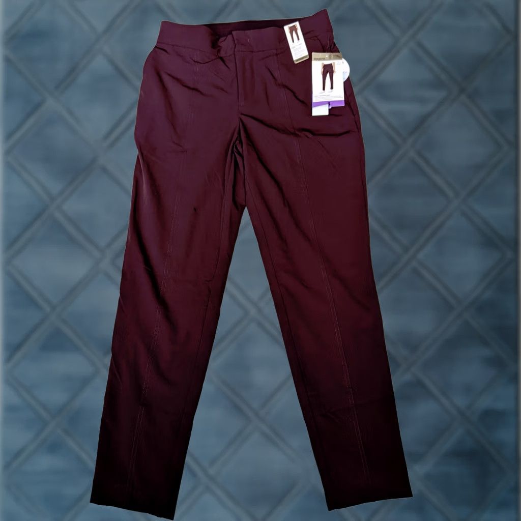 Vintage Mondetta Womens 4 Burgundy Lined Tailored Pant High-Rise Comfort Stretch Pant Size 27" / US 4 / IT 40 - 1 Thumbnail