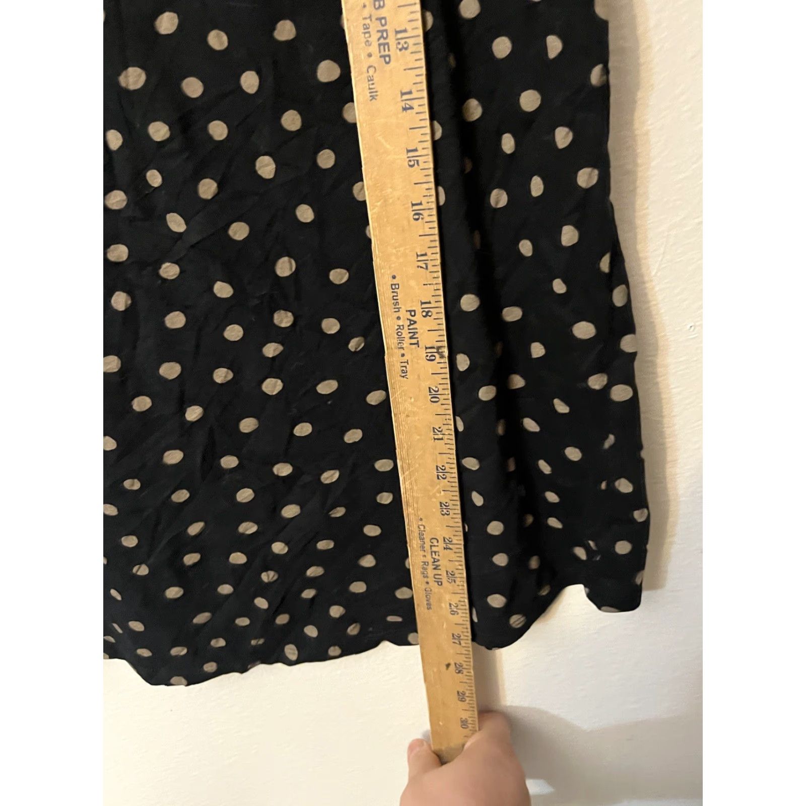 Zara Zara Shirt Womens XL Black Tan Polka Dot High Low Hem Short Sleeve Cotton Size XL / US 12-14 / IT 48-50 - 4 Thumbnail