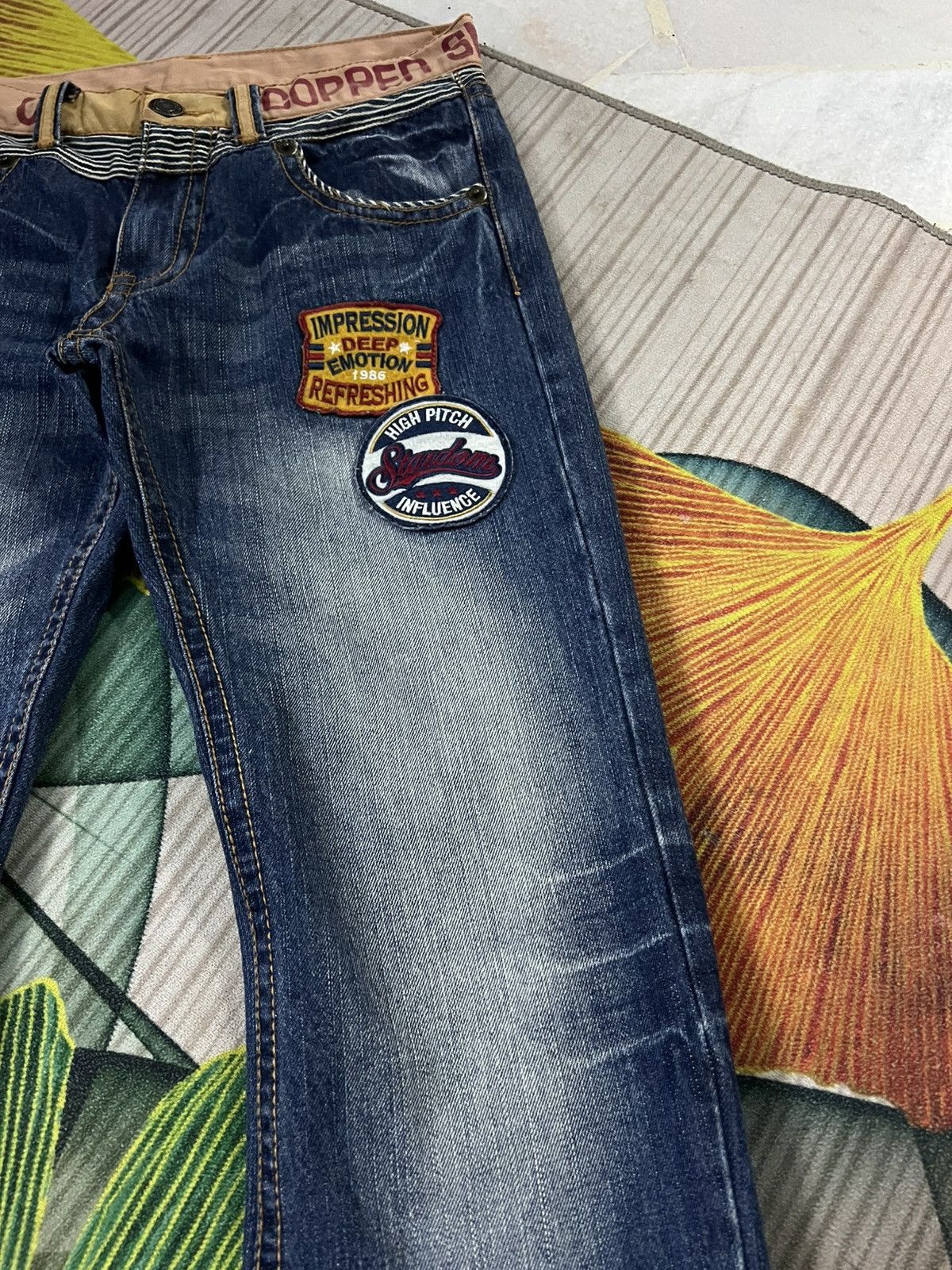 Japanese Brand 💥Smith Cooper Distress Patchwork Japanese Jean Size US 31 - 9 Thumbnail