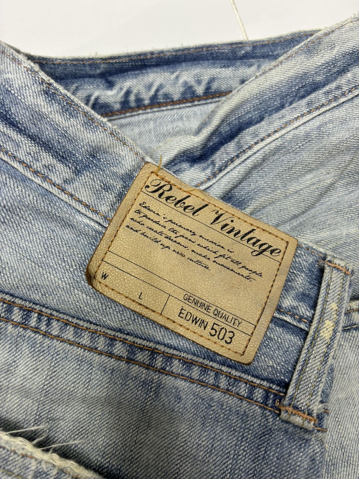 Edwin EDWIN 503 REBEL VINTAGE PATCHWORK DISTRESSED DENIM JEANS Size US 32 / EU 48 - 9 Thumbnail