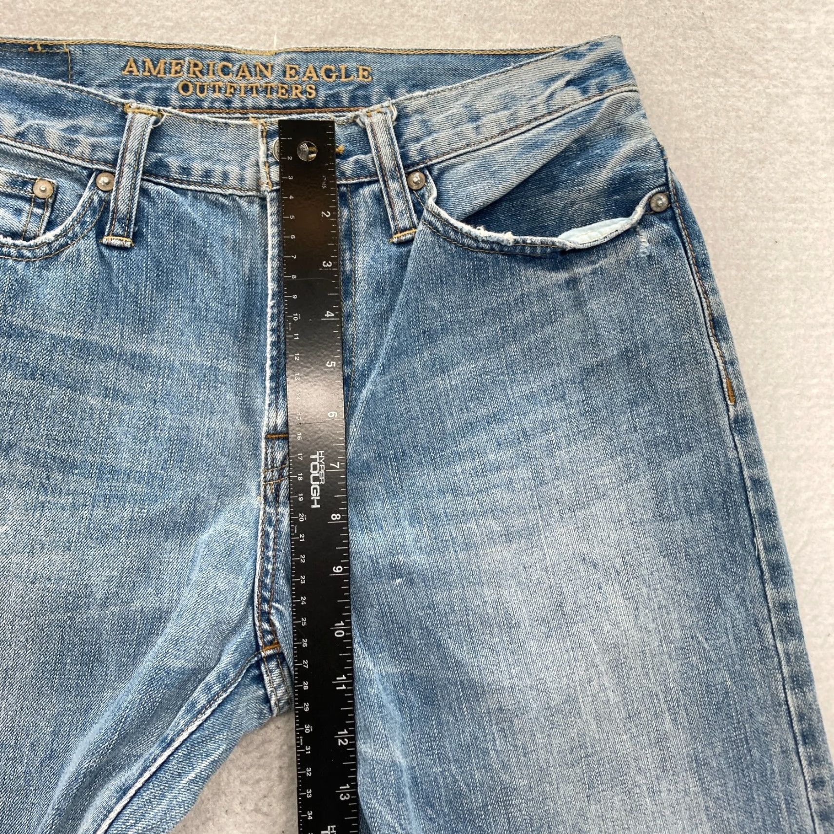American Eagle Outfitters American Eagle Outfitters Jeans Mens 30x34 Relaxed Straight Denim Pant Blue 5-Pocket Distressed Medium Wash Size US 30 / EU 46 - 7 Thumbnail