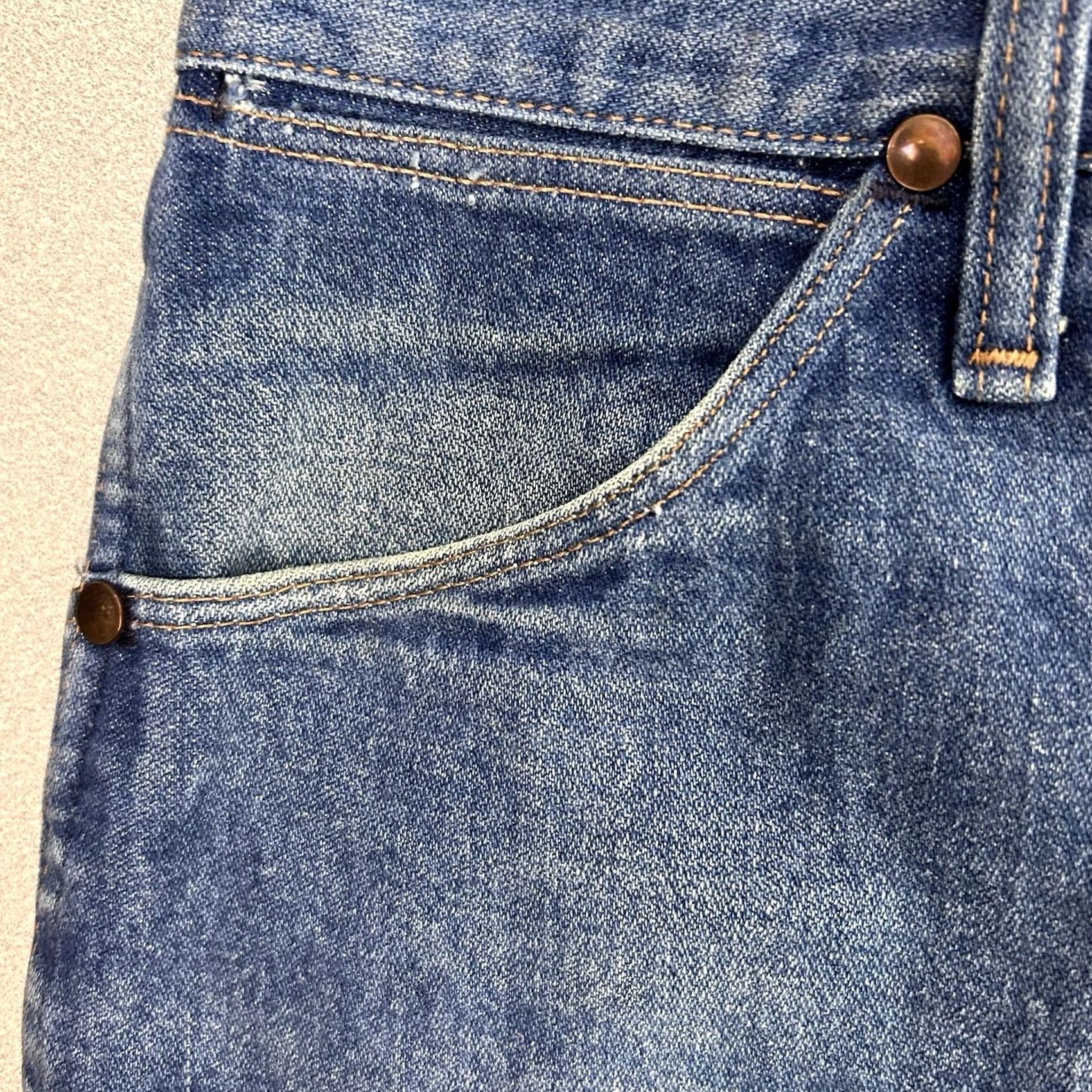 Wrangler VINTAGE Wrangler Jeans Mens 46x30 48x30 Big & Tall Made USA Blue 80s/90s Cotton Rockabilly Mens Size US 30 / EU 46 - 5 Thumbnail
