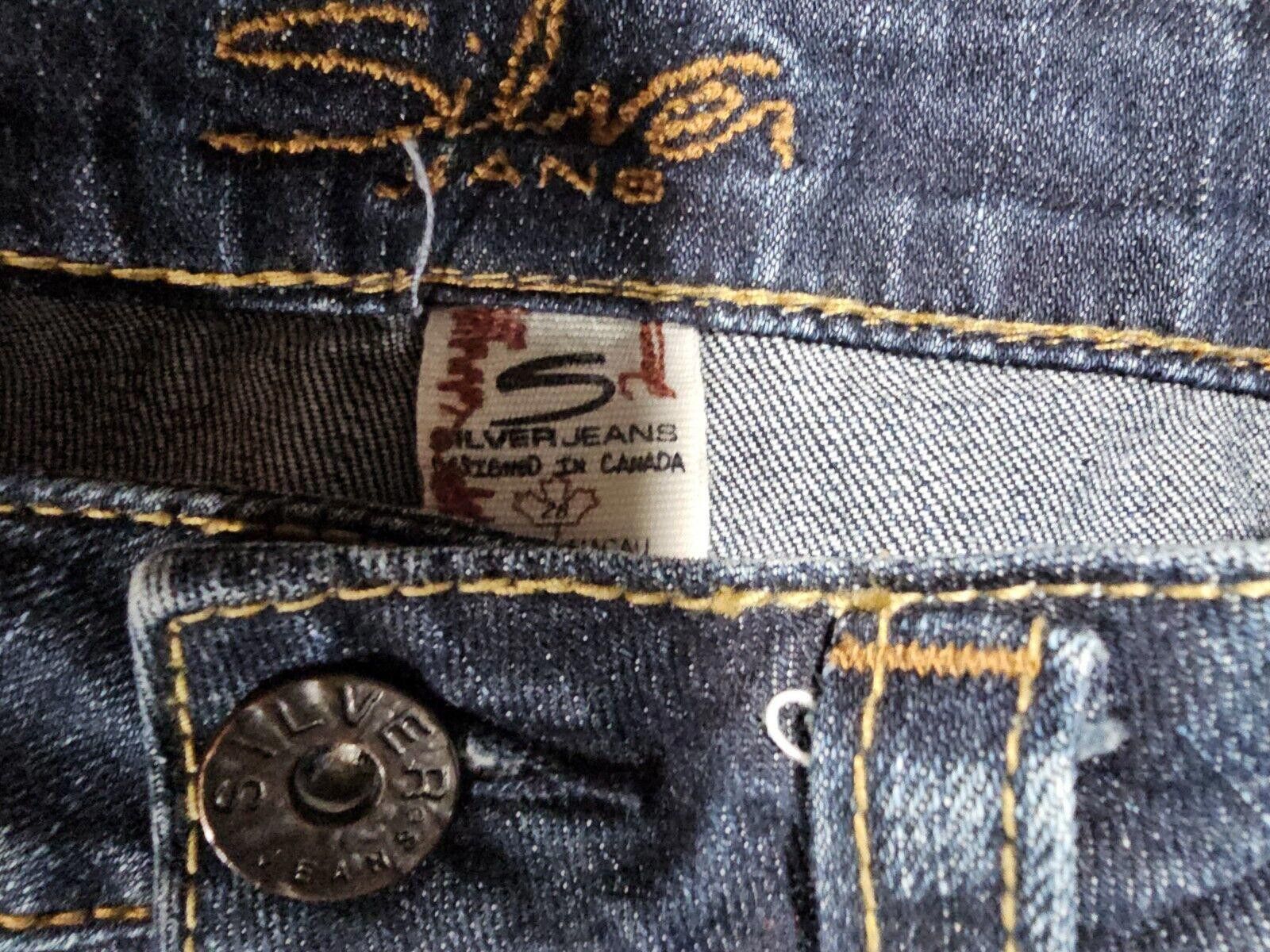 Designer Silver Jeans 28/33 Lola Straight Western Glove Works Canada Size 30" / US 8 / IT 44 - 2 Thumbnail