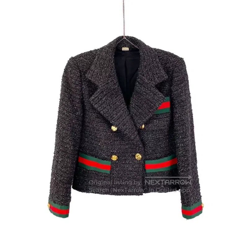 Gucci Gucci Dark gray coarse flower ni small fragrance style lap Size XS / US 0-2 / IT 36-38 - 1 Thumbnail