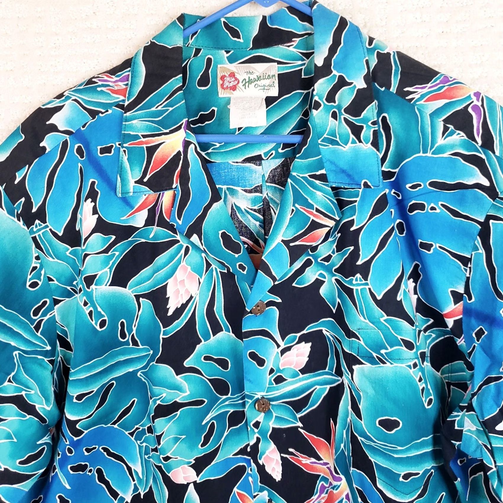 Hilo Hattie VINTAGE Hilo Hattie Shirt Mens XXL Blue Black Hawaiian Original Floral Cotton Pocket Size US XXL / EU 58 / 5 - 3 Thumbnail