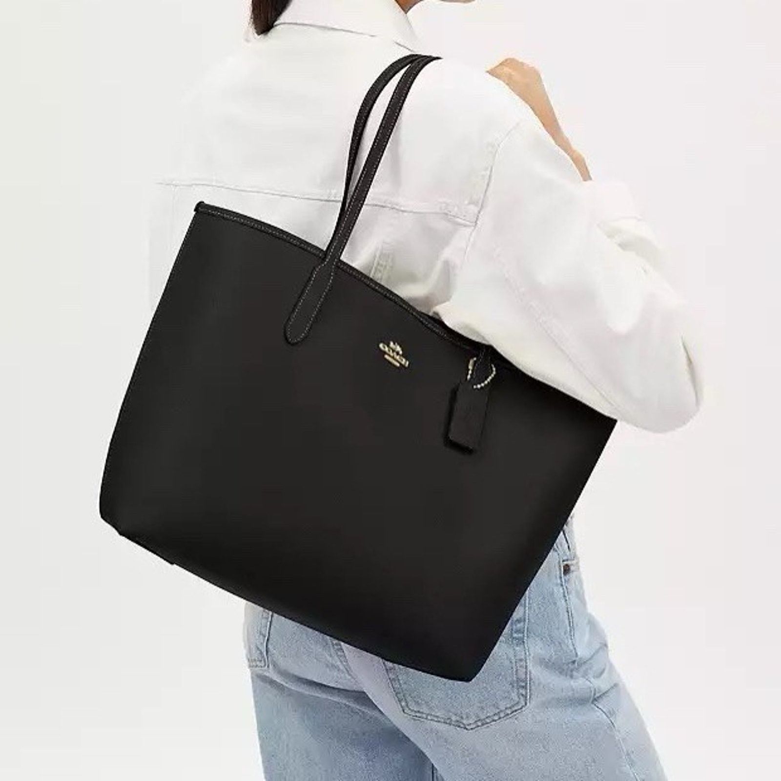 Coach NWT COACH City Tote Bag Double face leather CR111 Gold/Black Size ONE SIZE - 7 Thumbnail