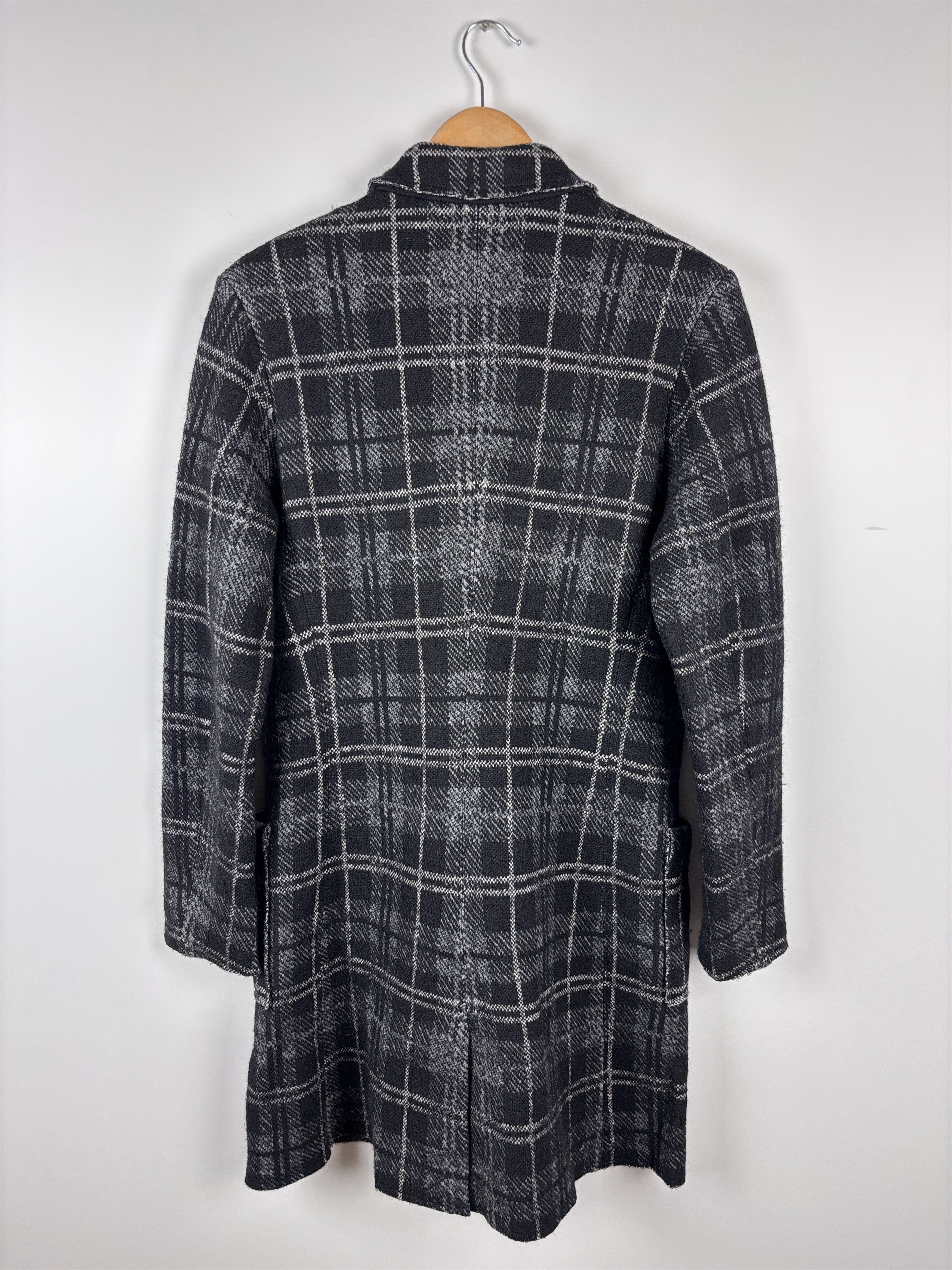 Diesel Diesel Double-Breasted Check Wool Cotton Coat Gray Black S Size S / US 4 / IT 40 - 4 Thumbnail