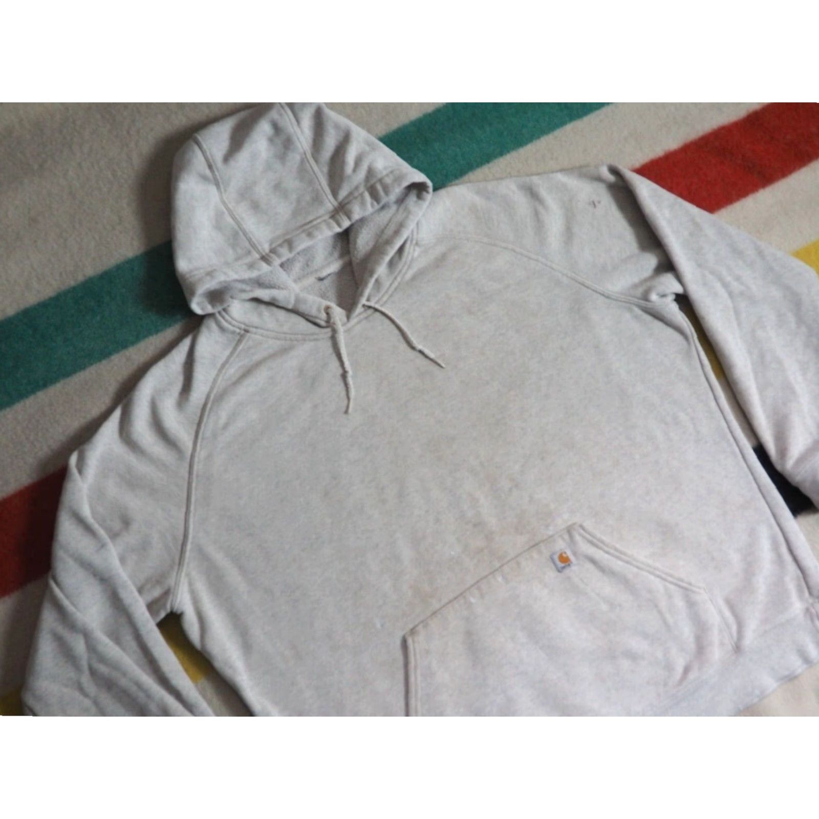 Carhartt VINTAGE Carhartt Hoodie XL Gray 90s Pullover Distressed Faded Size US XL / EU 56 / 4 - 2 Thumbnail