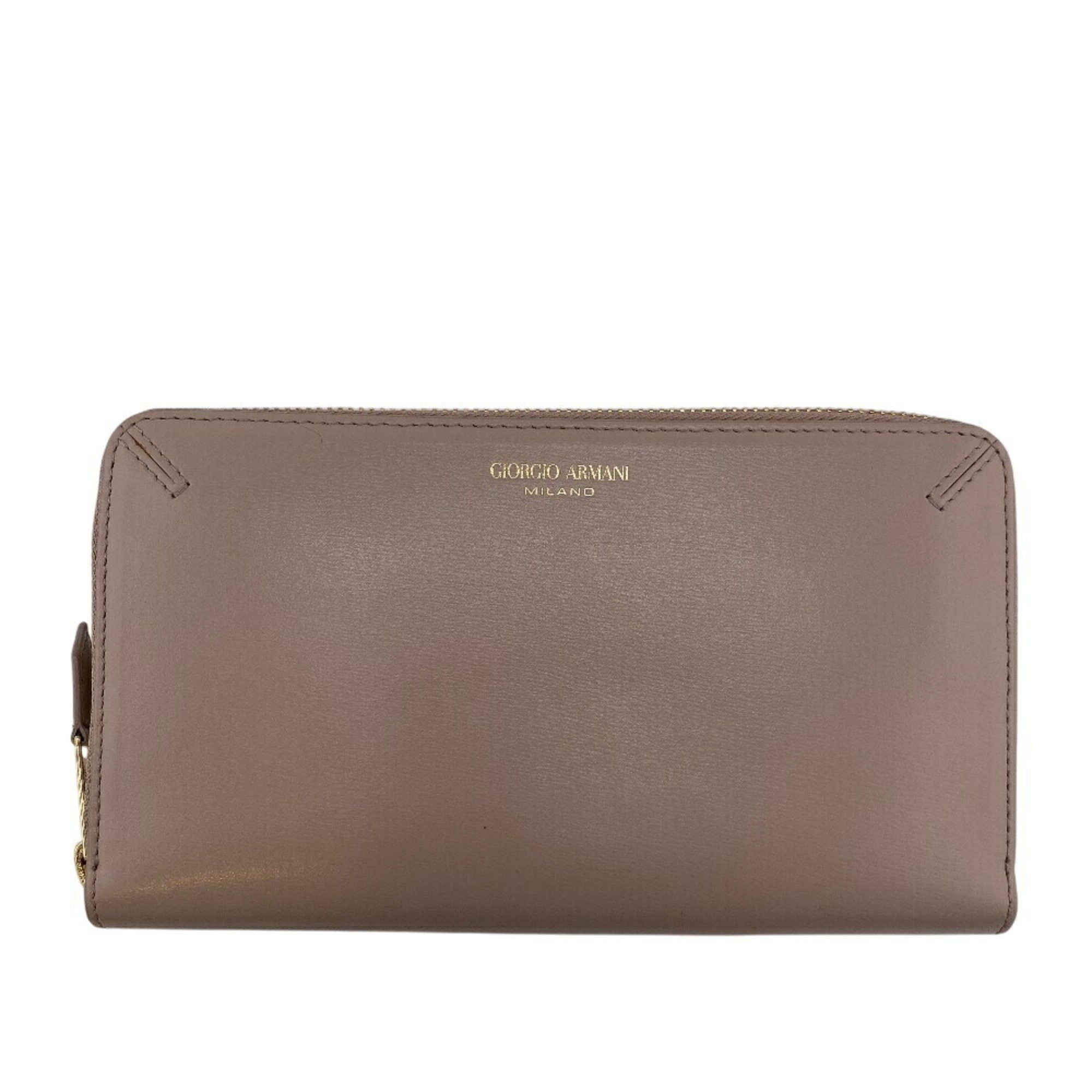 Giorgio Armani GIORGIO ARMANI Y1H372 Round Long Wallet Grey Unisex Size ONE SIZE - 1 Thumbnail