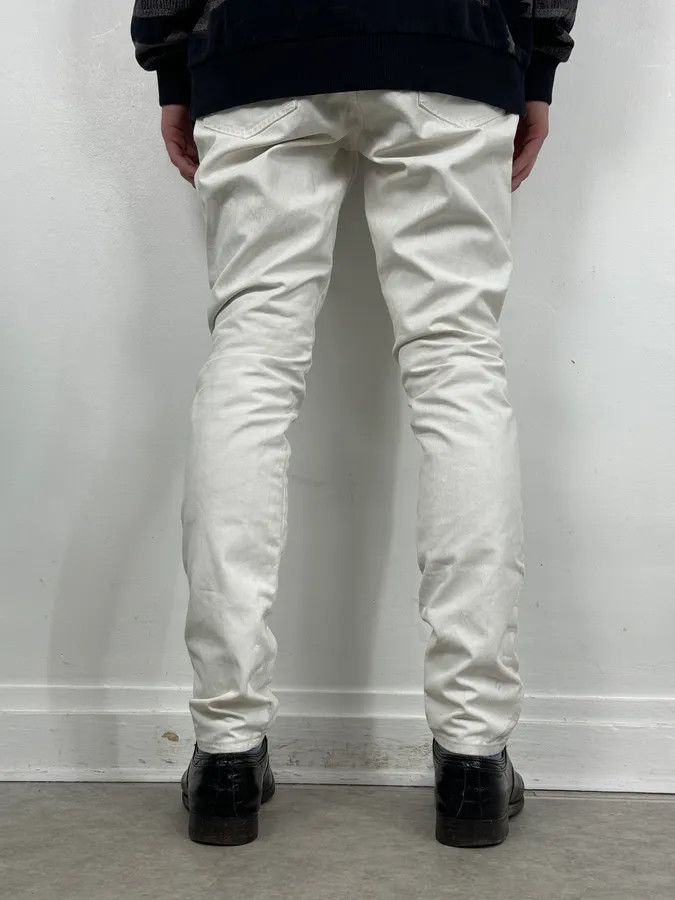 Maison Margiela 2012 Maison Margiela H&P White Cracked Painted Slim Jeans Size US 32 / EU 48 - 4 Thumbnail