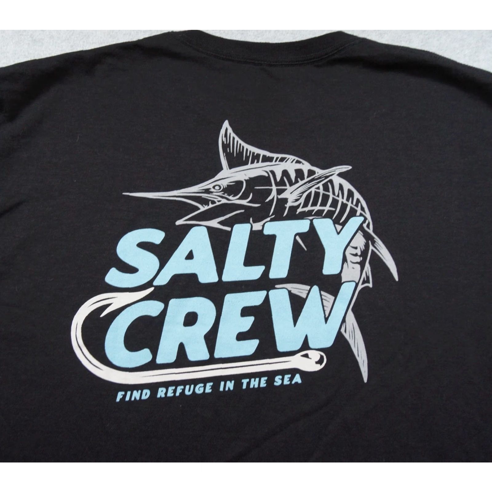 Vintage Salty Crew Shirt Mens Large Black Graphic Tee Short Sleeve Crewneck Fishing Adult Size US L / EU 52-54 / 3 - 2 Thumbnail