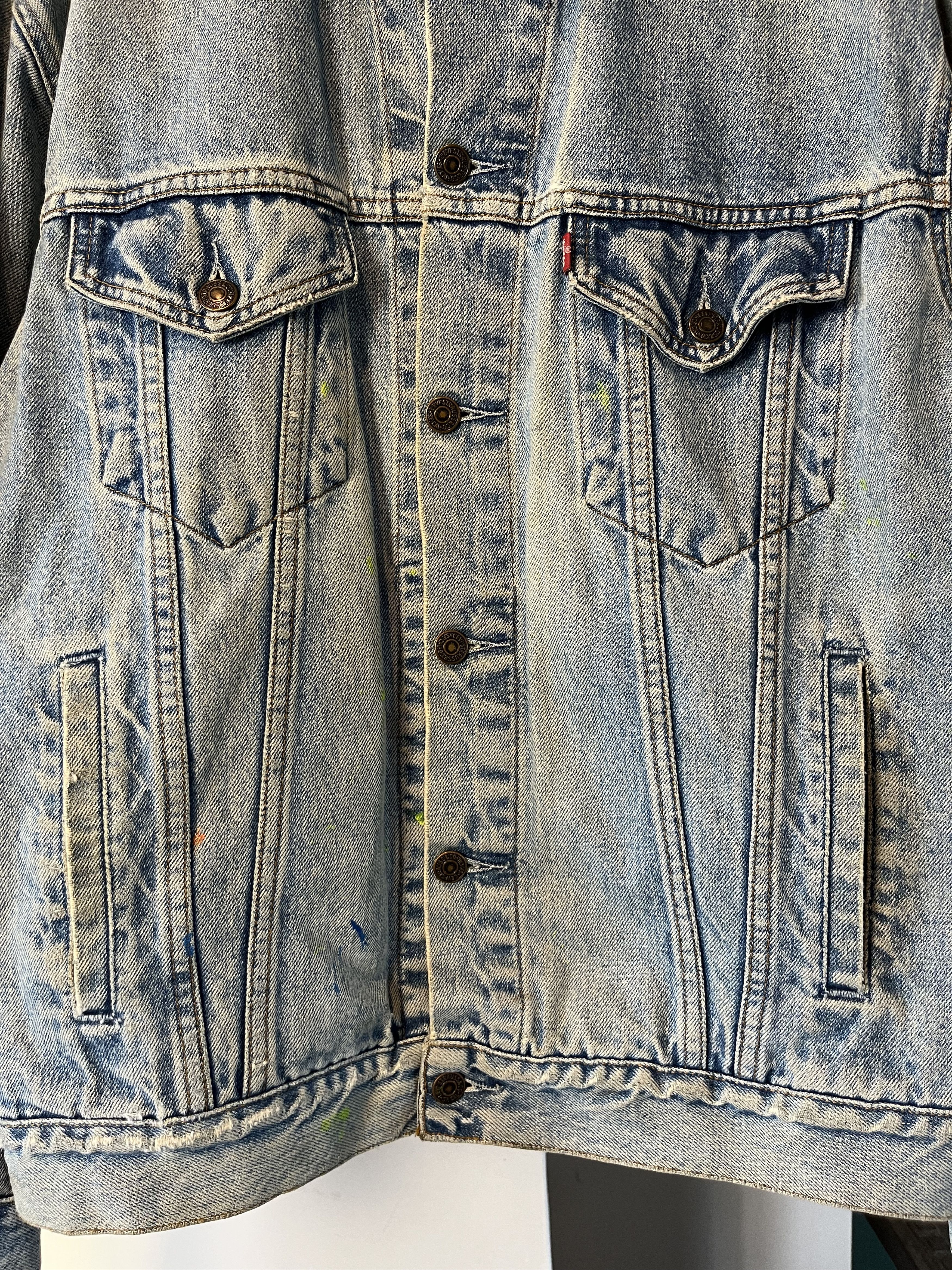 Levi's × Levi's Vintage Clothing × Vintage 1995 Levi's Baby Blue Distressed Trucker Jacket 70503 02 Size US XL / EU 56 / 4 - 4 Thumbnail