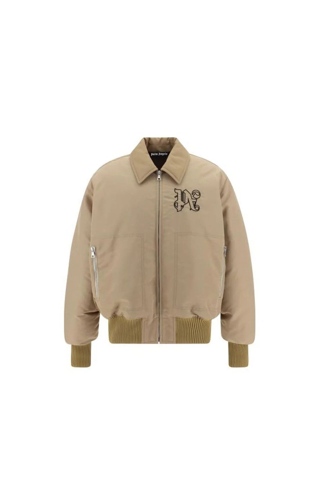 Palm Angels o1y0325 Logo Bomber Jacket in Beige Size US S / EU 44-46 / 1 - 1 Thumbnail