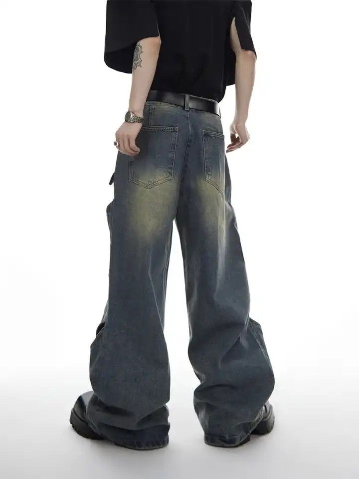 Denime × Japanese Brand × Vintage Wide Leg Jeans Pants Men