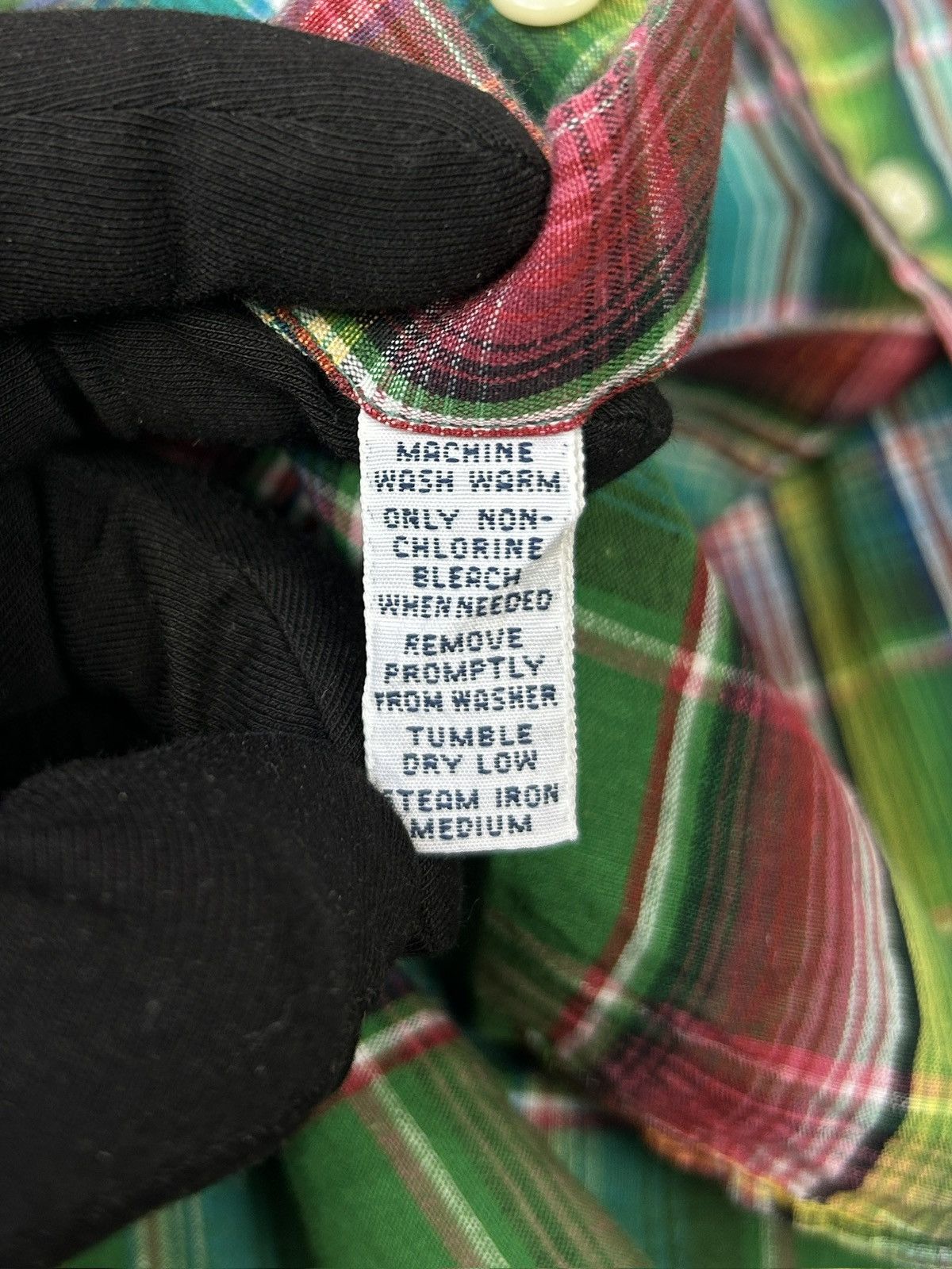 Polo Ralph Lauren Polo Ralph Lauren Check Green Linen Short Sleeve Shirt Size US M / EU 48-50 / 2 - 8 Thumbnail