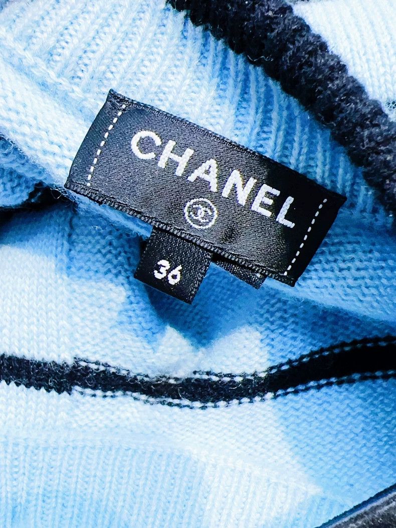 Chanel Chanel 25S blue striped long-sleeved knitted cardigan coat Size XS / US 0-2 / IT 36-38 - 6 Thumbnail