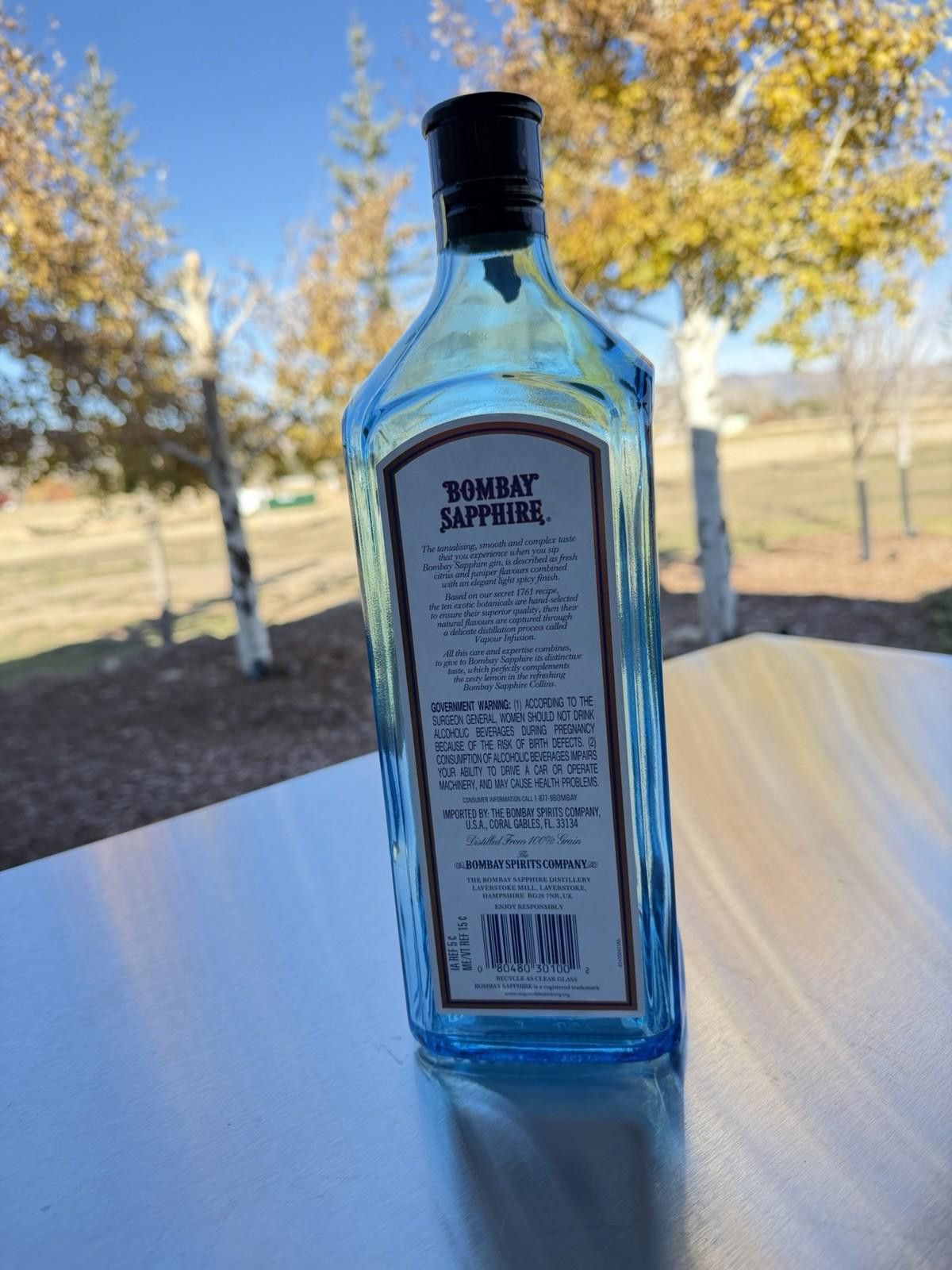 Other Bombay Sapphire London Dry Gin EMPTY Blue Bottle w Cap 1.75L Size ONE SIZE - 2 Thumbnail