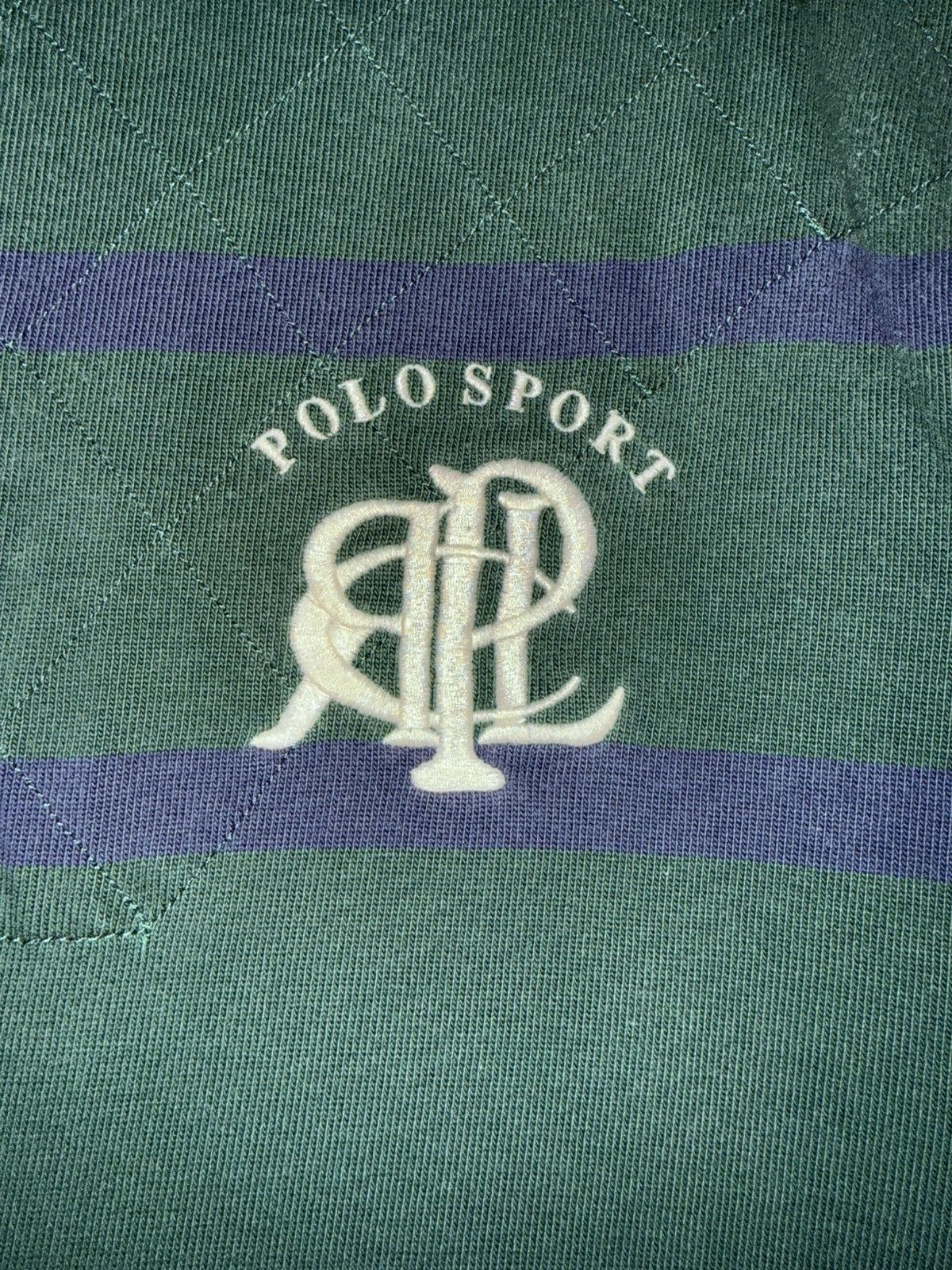 Polo Ralph Lauren Polo Sport RL Green Stripe Rugby Shirt XL Size US XL / EU 56 / 4 - 3 Thumbnail