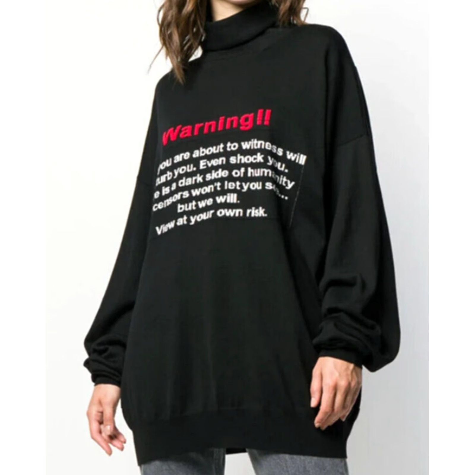 Vetements VETEMENTS Unisex Adult Turtle-Neck Sweater M Black Merino Wool Knit Pullover Slim Design Oversized Size US M / EU 48-50 / 2 - 3 Thumbnail