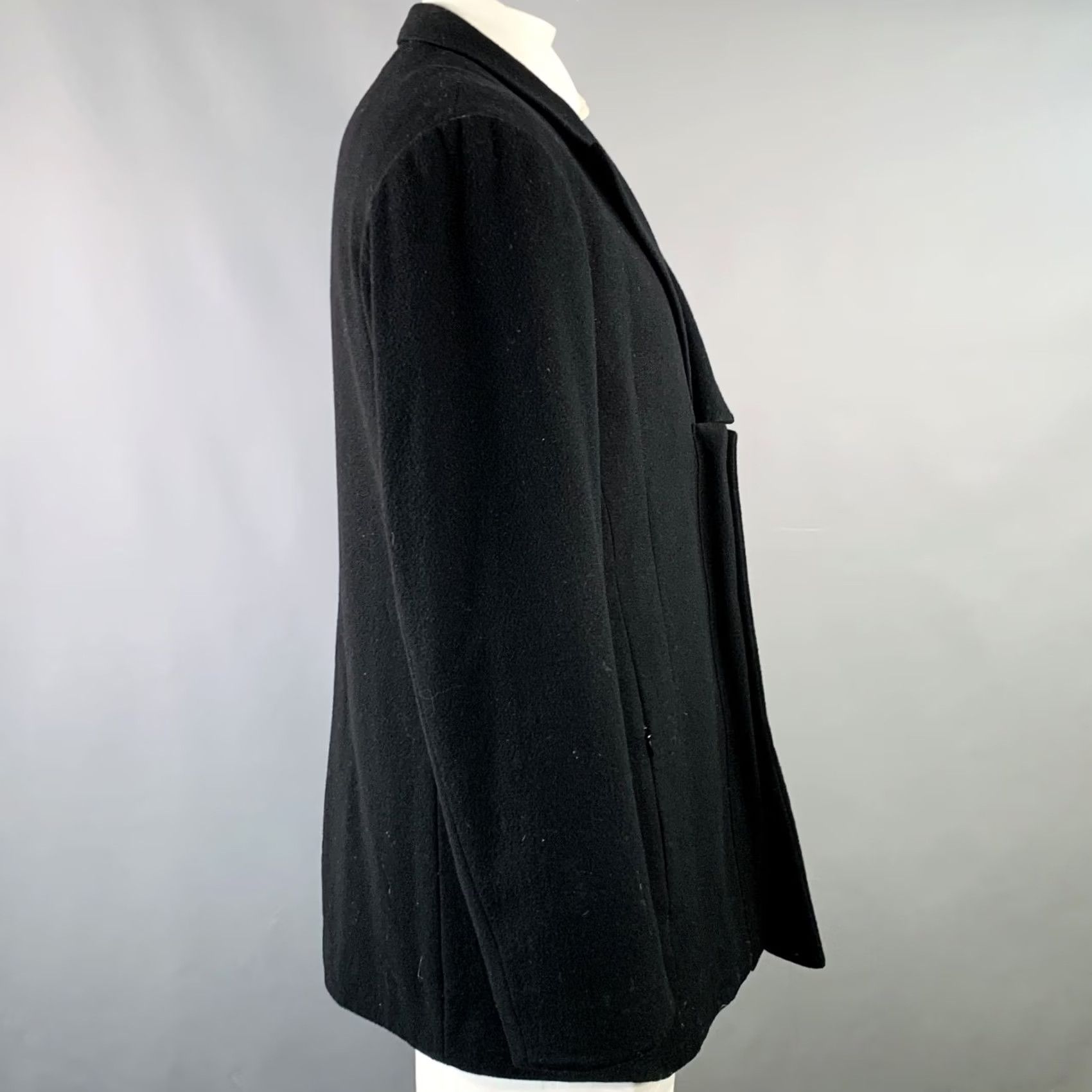 Yohji Yamamoto YOHJI YAMAMOTO Black Wool Sport Coat XL Peak Lapel Men Size US XL / EU 56 / 4 - 3 Thumbnail