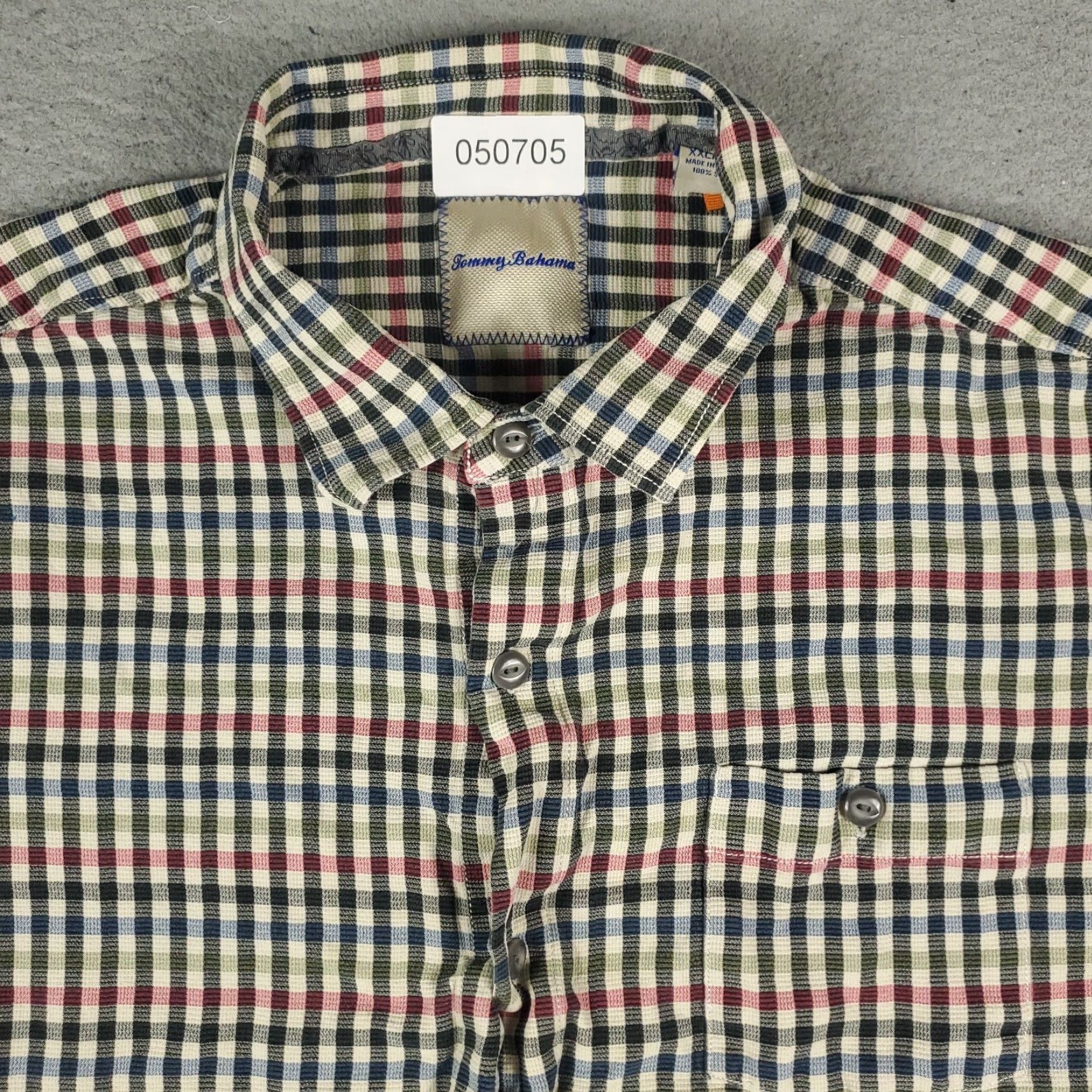 Tommy Bahama Tommy Bahama Silk Button-Up Shirt 2XL Blue Check Short Sleeve Mens Size US XXL / EU 58 / 5 - 2 Thumbnail