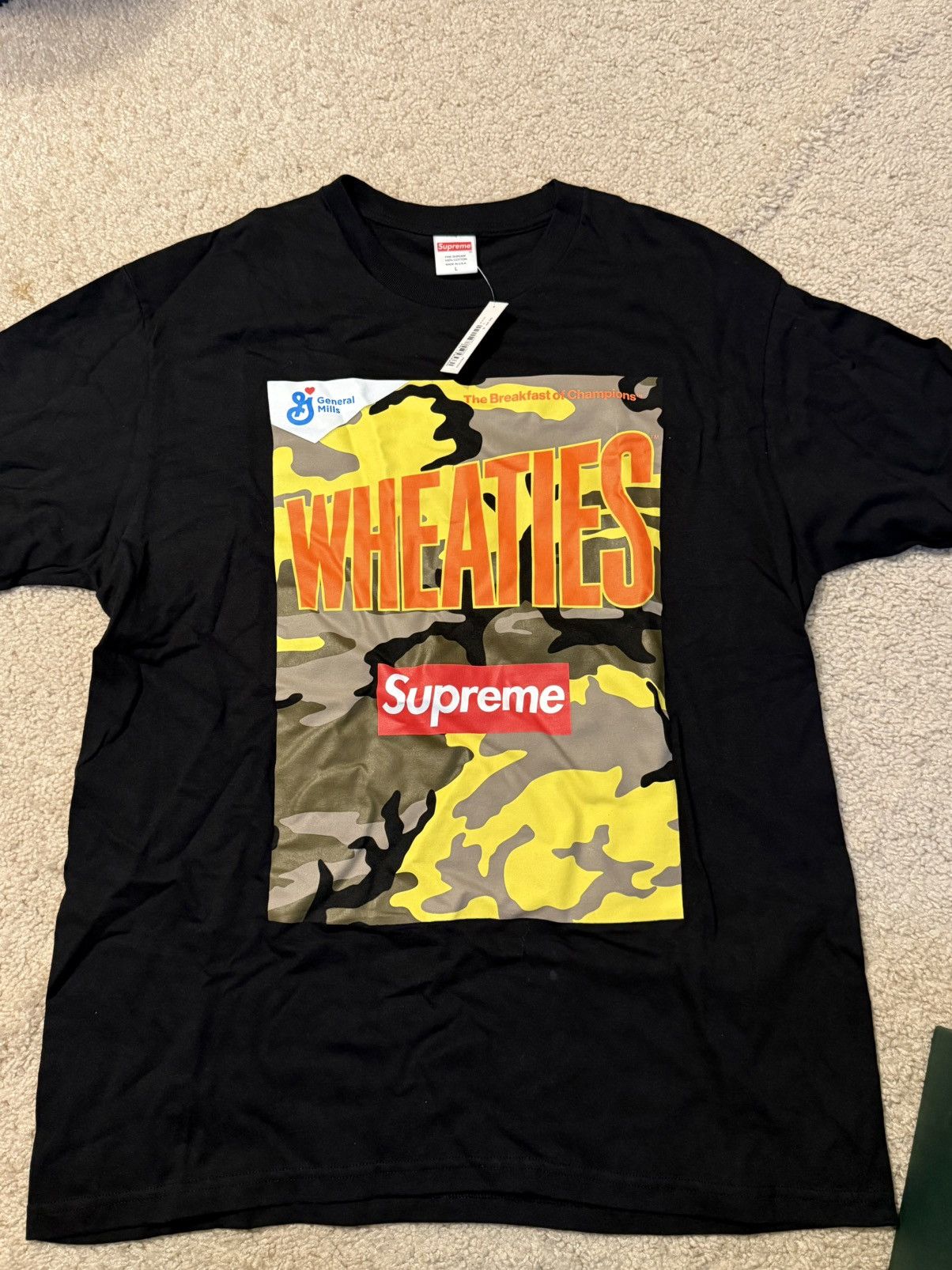 Supreme x Wheaties T Shirt Black Large