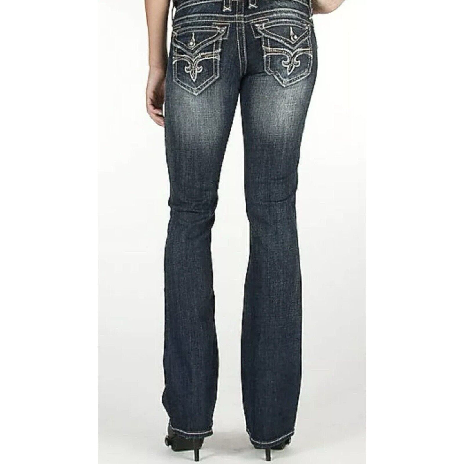 Rock Revival Rock Revival Women Evelyn Bt Cut Jeans Bling Women Size 27 Size 27" / US 4 / IT 40 - 22 Thumbnail