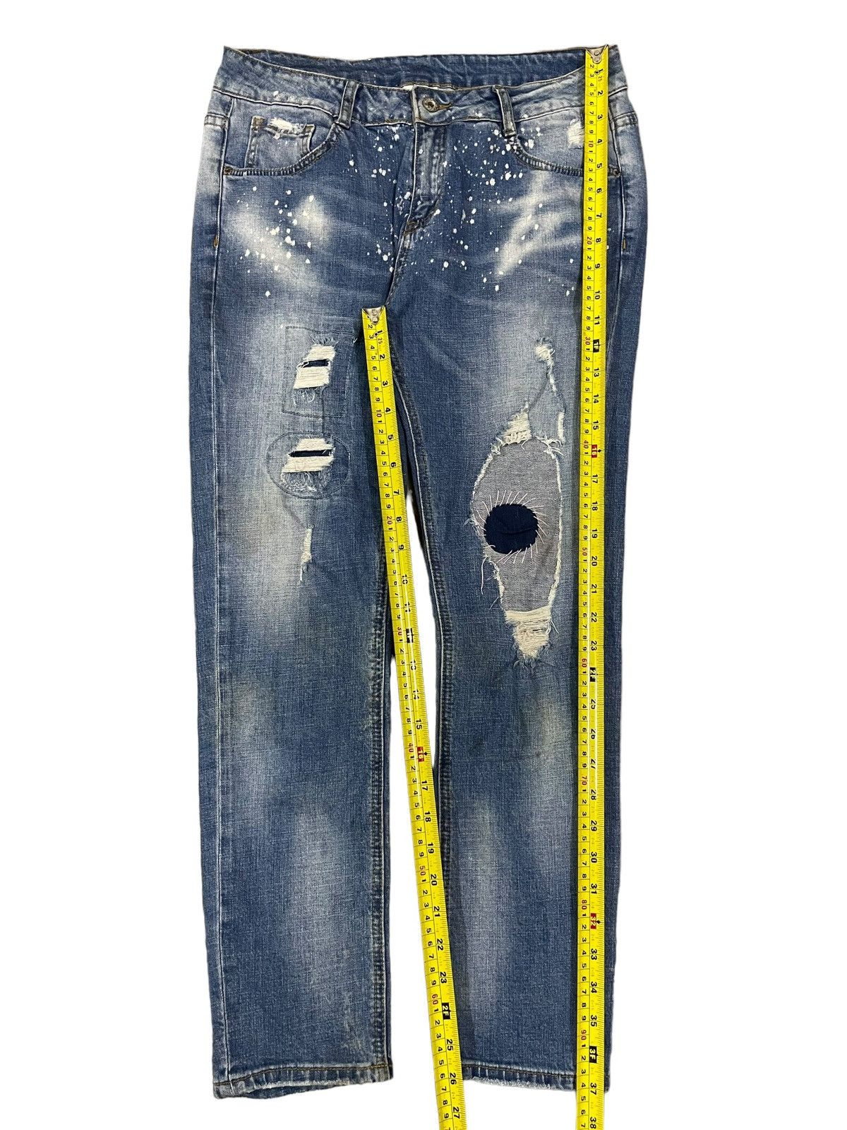 If Six Was Nine Vintage Japanese Denim Paint Splatter Sick Distressed Jeans Size 31" - 14 Thumbnail