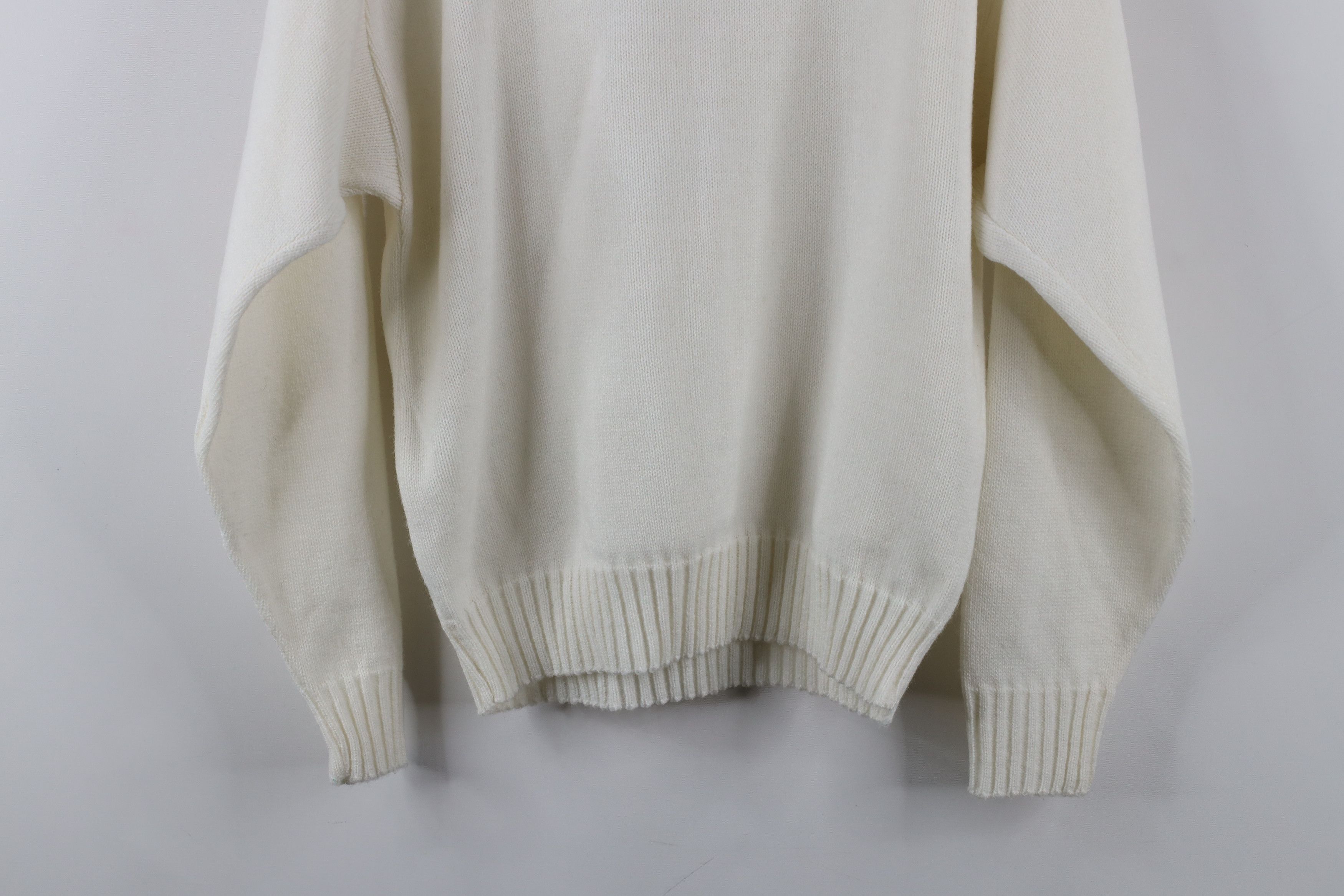 Lacoste × Vintage Vintage 70s 80s Izod Lacoste Tennis Spell Knit Sweater White Size M / US 6-8 / IT 42-44 - 10 Thumbnail
