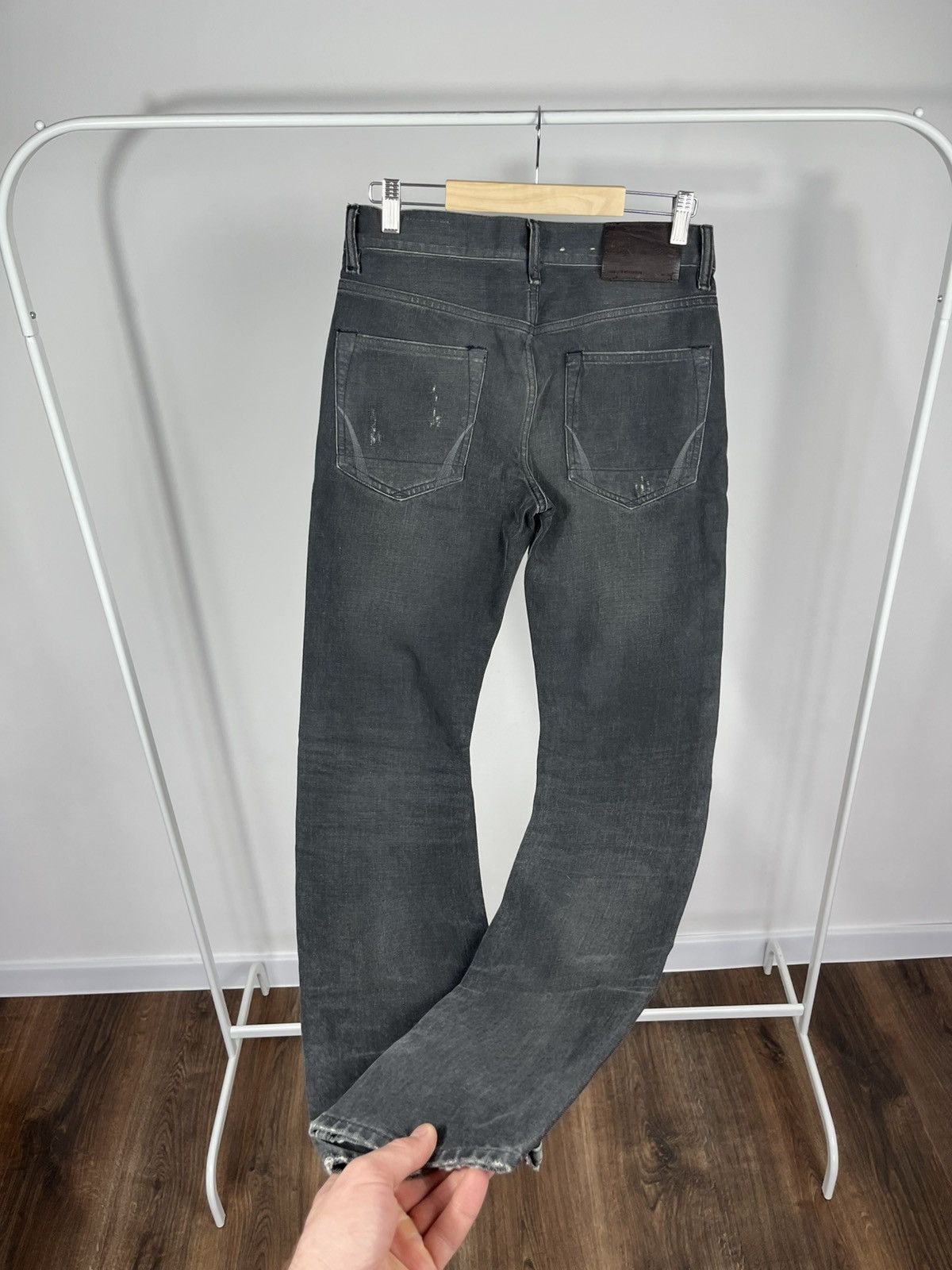 Allsaints AllSaints Mens Black Slim Fit Jeans Size 28 Distressed Size US 28 / EU 44 - 5 Thumbnail