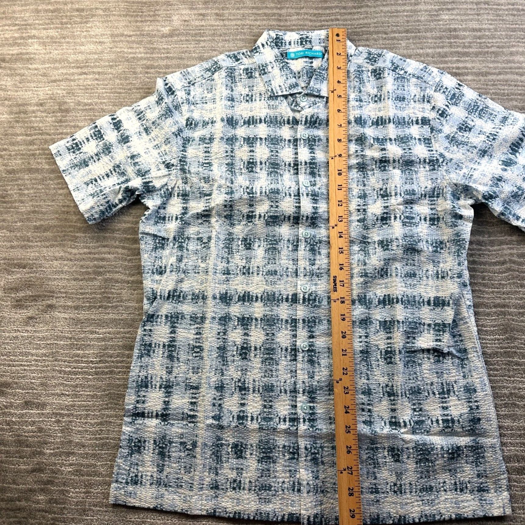 Tori Richard Tori Richard Shirt Mens Small Puckered Seersucker Geometric Hawaiian NEW Size US S / EU 44-46 / 1 - 7 Thumbnail
