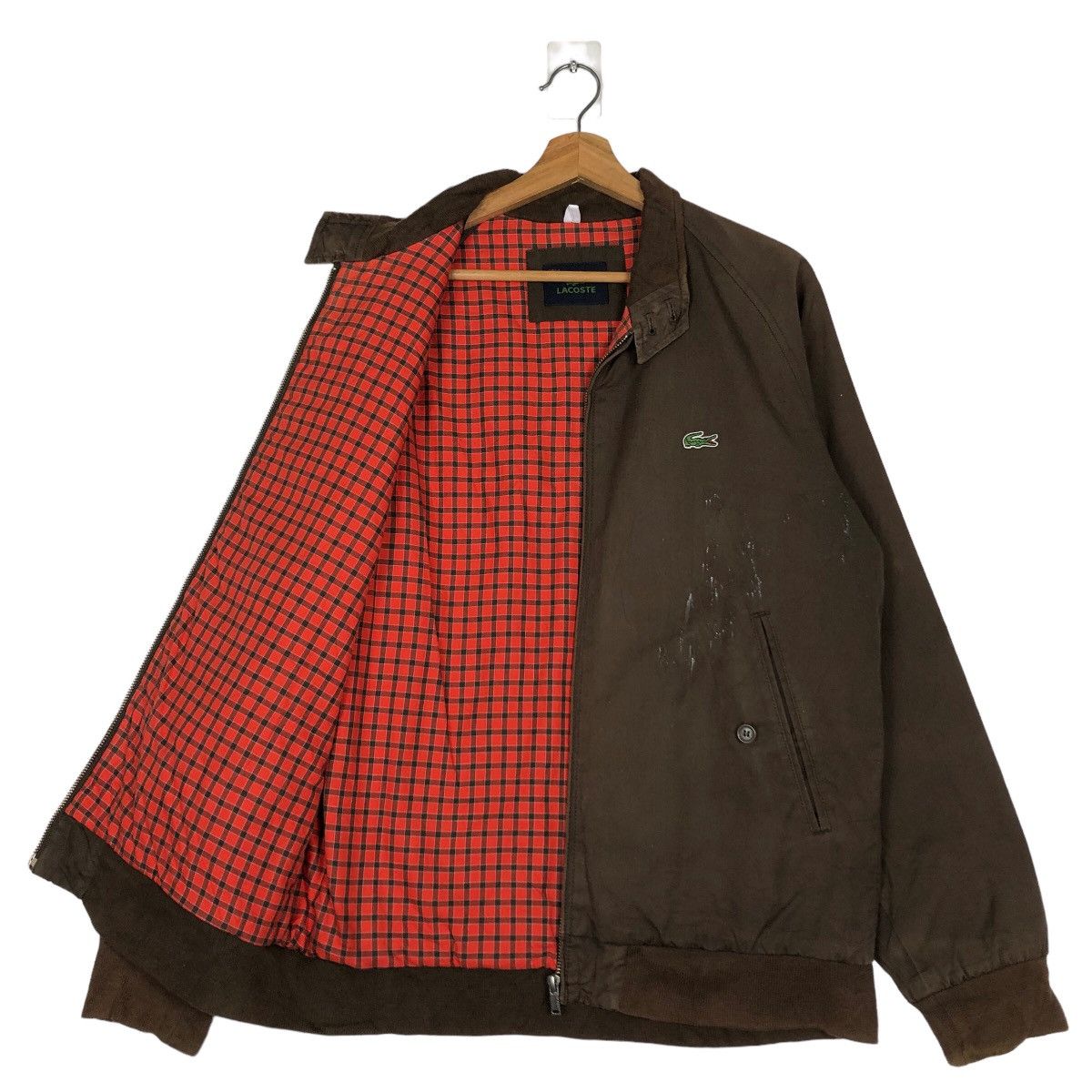 Japanese Brand 🔥Vtg Bomber Jacket Lacoste Canvas Tartan Desining Lining Size US M / EU 48-50 / 2 - 9 Thumbnail