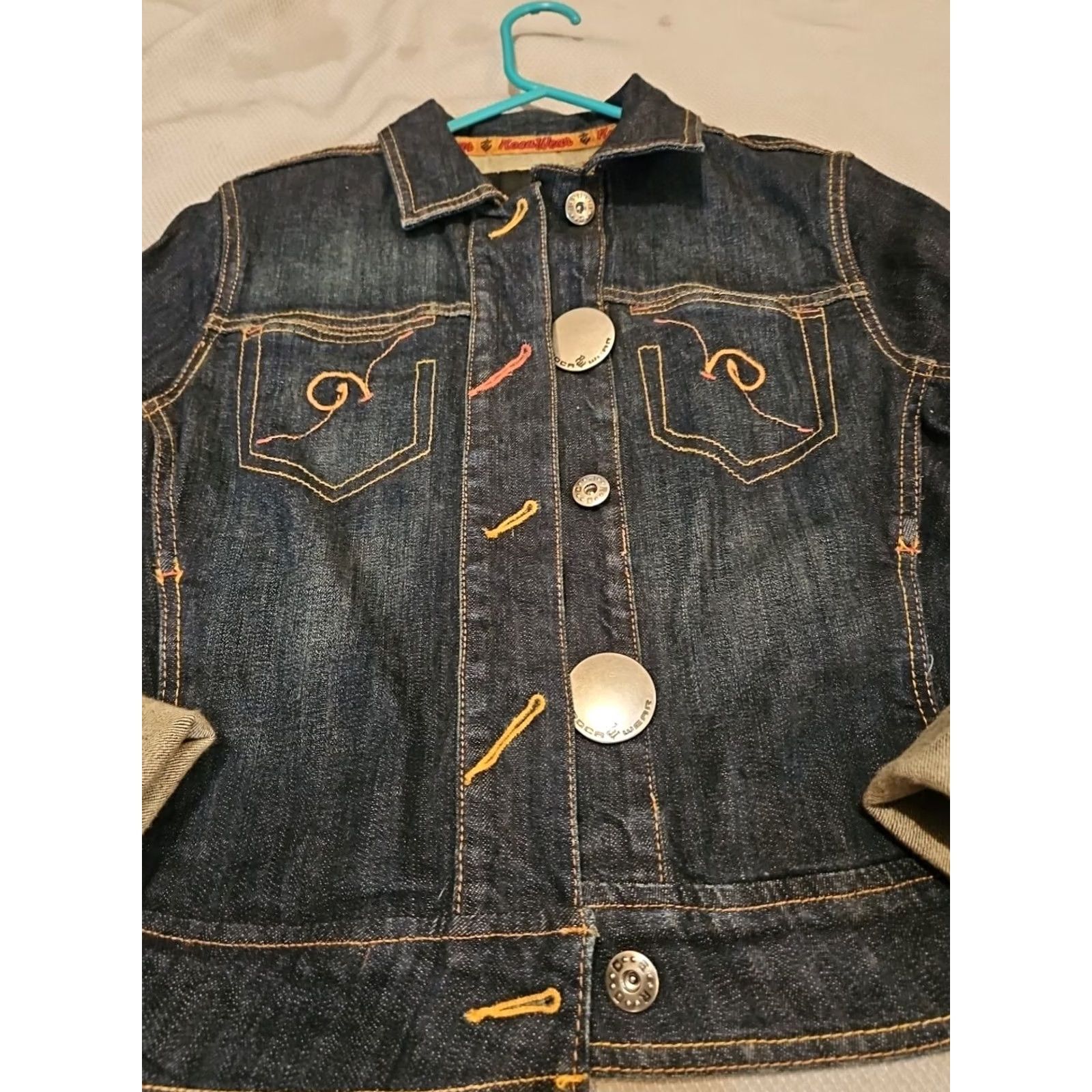 Rocawear VINTAGE Rocawear Jacket Women Medium Denim Button Embroidered Cuff 90s Hip Hop City Top Size M / US 6-8 / IT 42-44 - 2 Thumbnail
