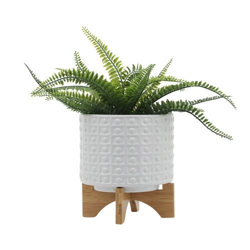Designer × Homemade 8" DOTTED PLANTER W/ STAND, WHITE Size US L / EU 52-54 / 3 - 4 Thumbnail