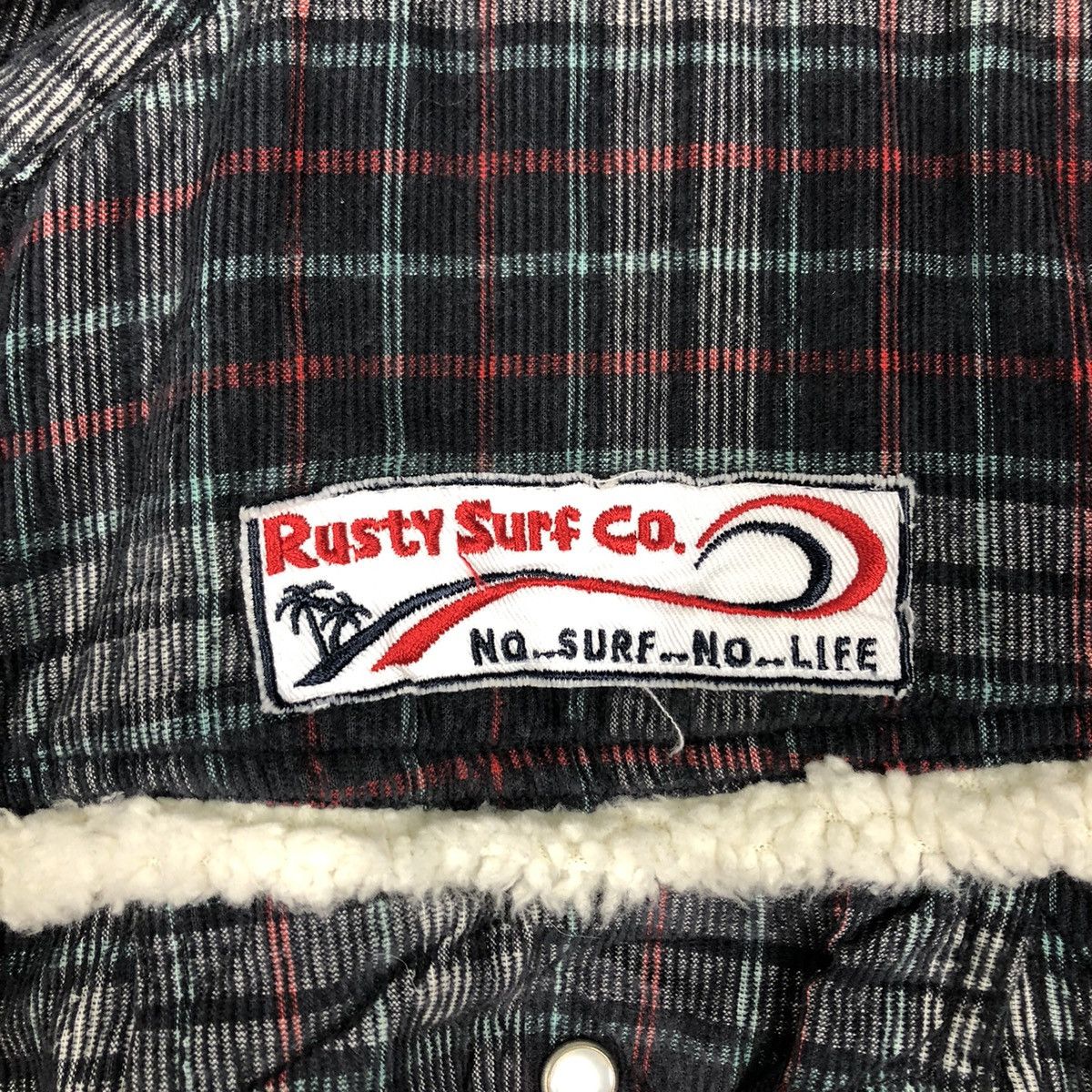 Japanese Brand 📌Rusty Surf Co. Flannel Shirt Jacket Sherpa Blanket Tartan Size US L / EU 52-54 / 3 - 18 Thumbnail