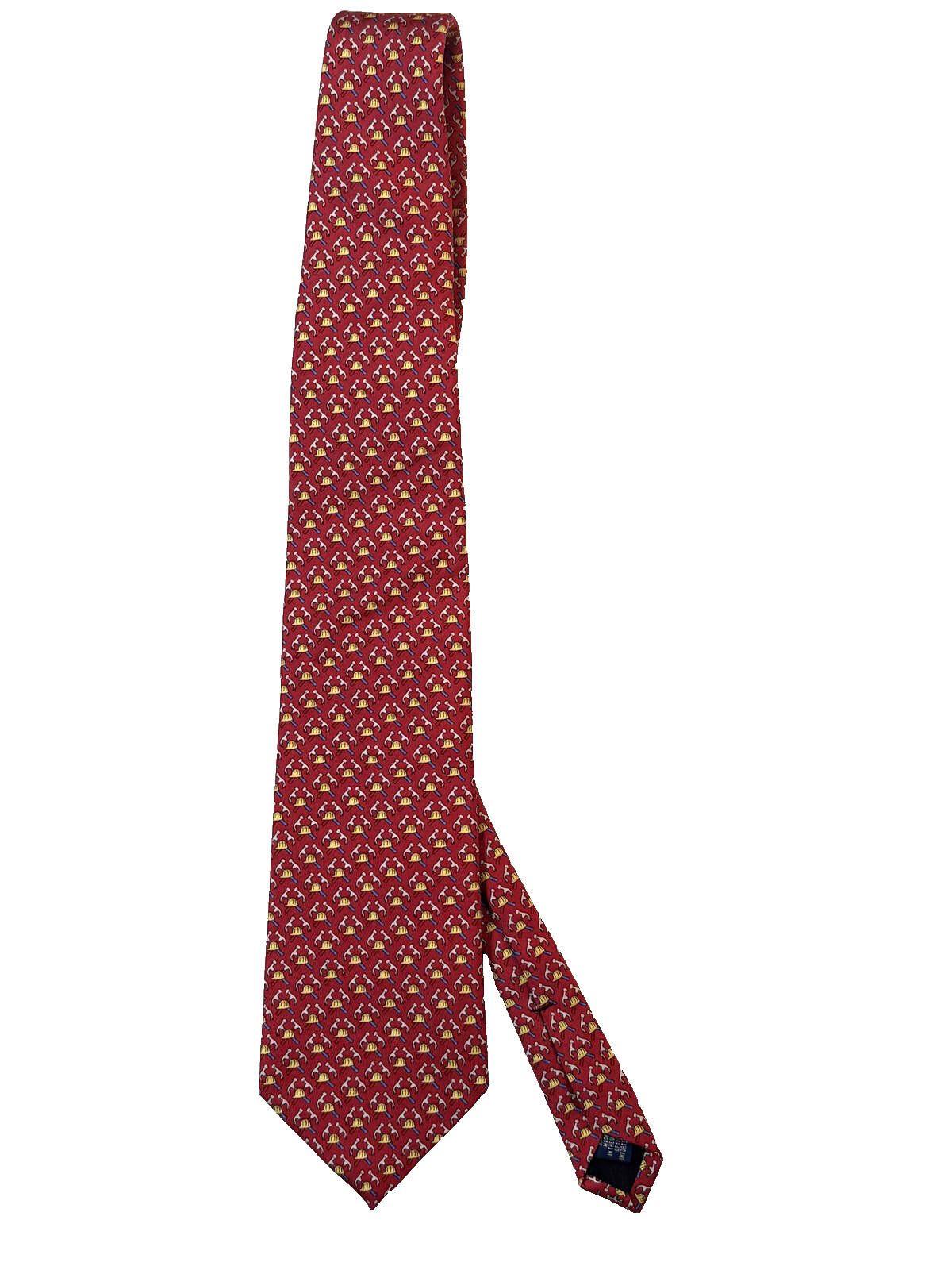 Vineyard Vines Vineyard Vines Tie 100% Silk Red Hard Hat Custom Collection Size ONE SIZE - 1 Thumbnail