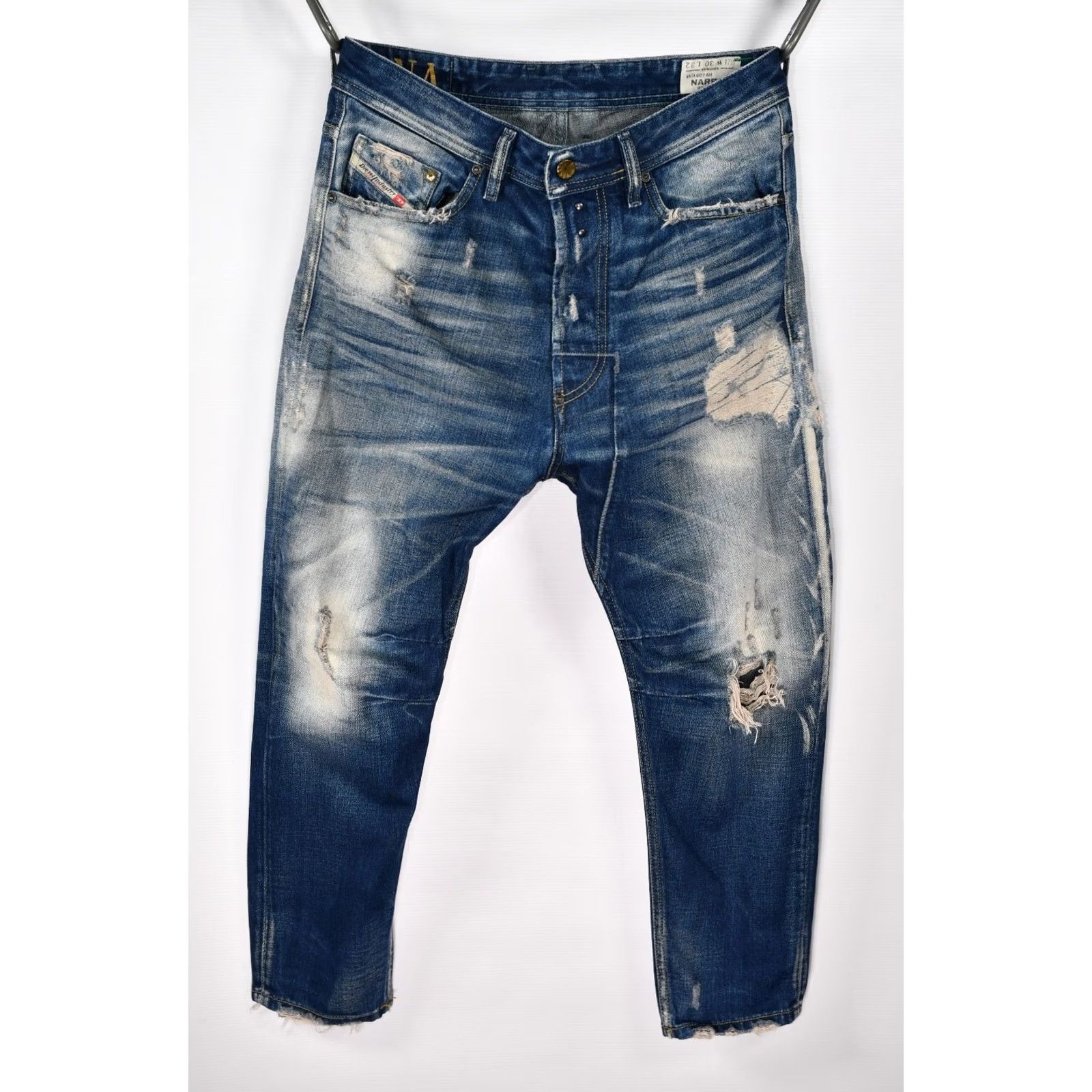 Diesel Diesel Narrot 0074M Regular-Carrot Jeans Men's W30 L32 Blue Cotton Distressed 5-Pocket Denim California Loyal 30? Size US 30 / EU 46 - 2 Thumbnail
