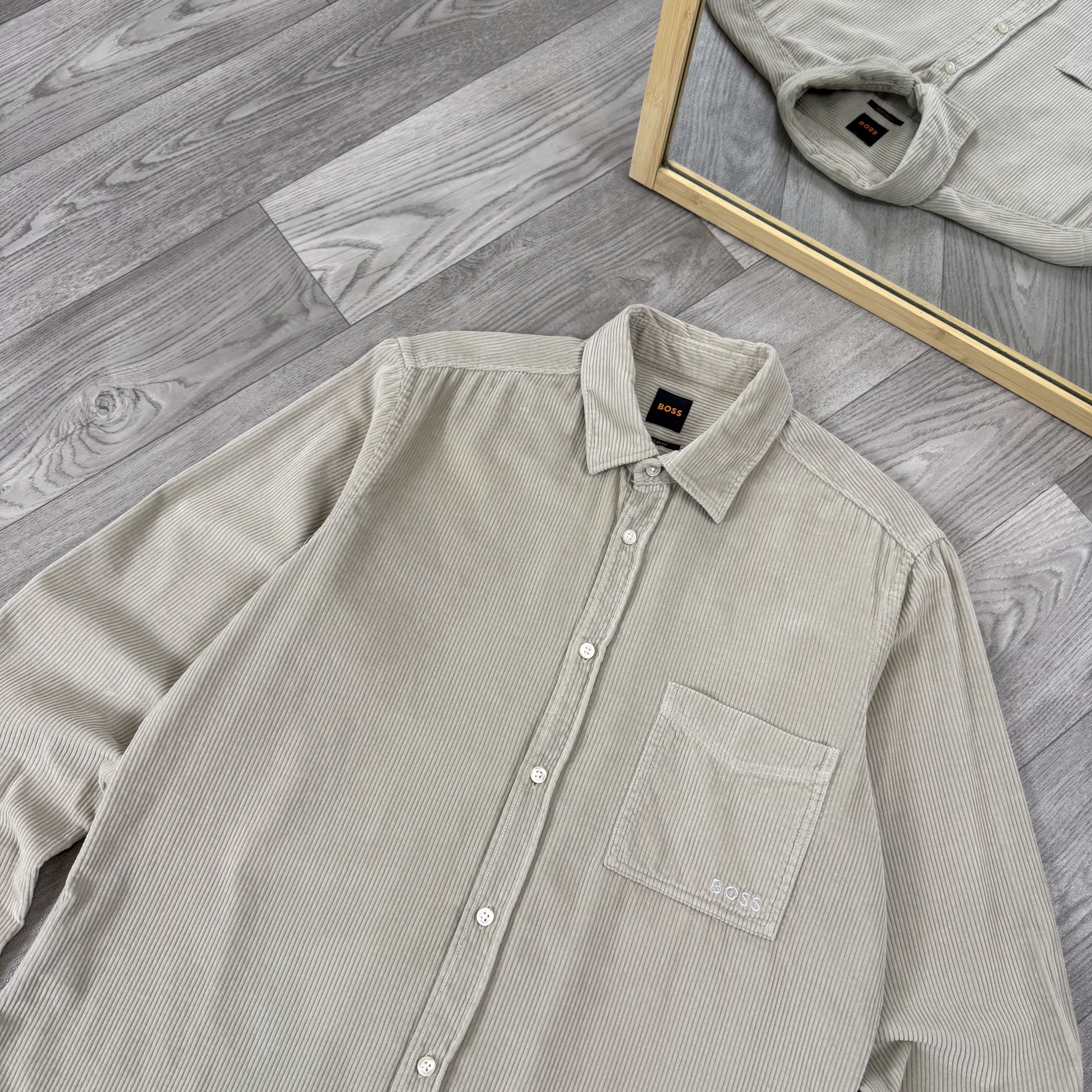 Hugo Boss BOSS Hugo Boss Beige Corduroy Button Up Overshirt Shirt Size US M / EU 48-50 / 2 - 5 Thumbnail