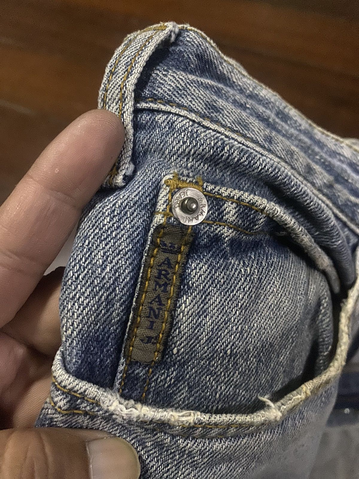 Armani × Giorgio Armani × Vintage Fire vintage ARMANI JEANS distressed mud wash flare Size US 32 / EU 48 - 13 Thumbnail
