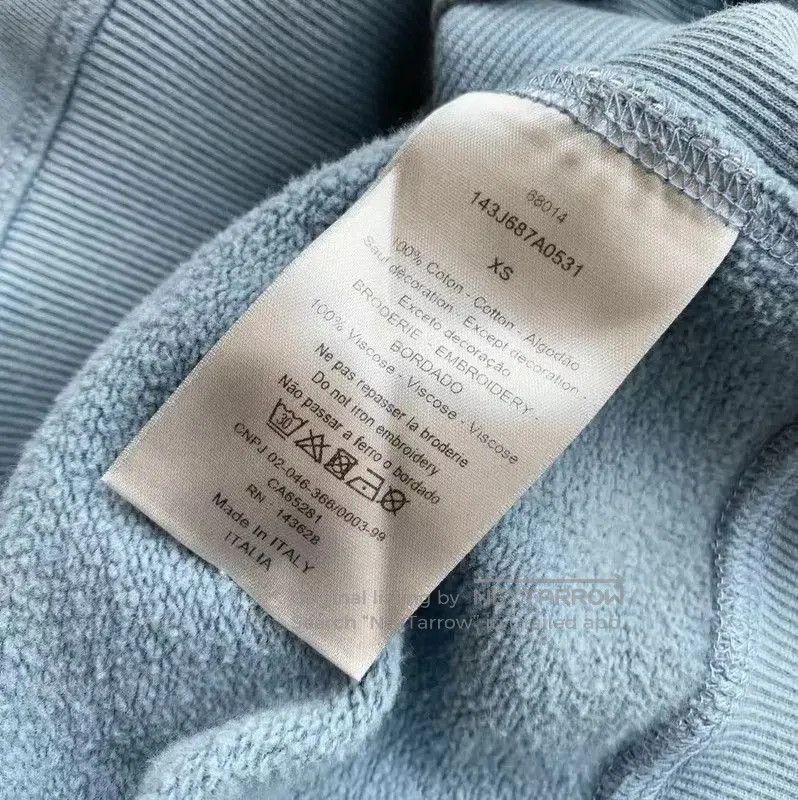 Dior Women's Light Blue Cotton Sweatshirt .