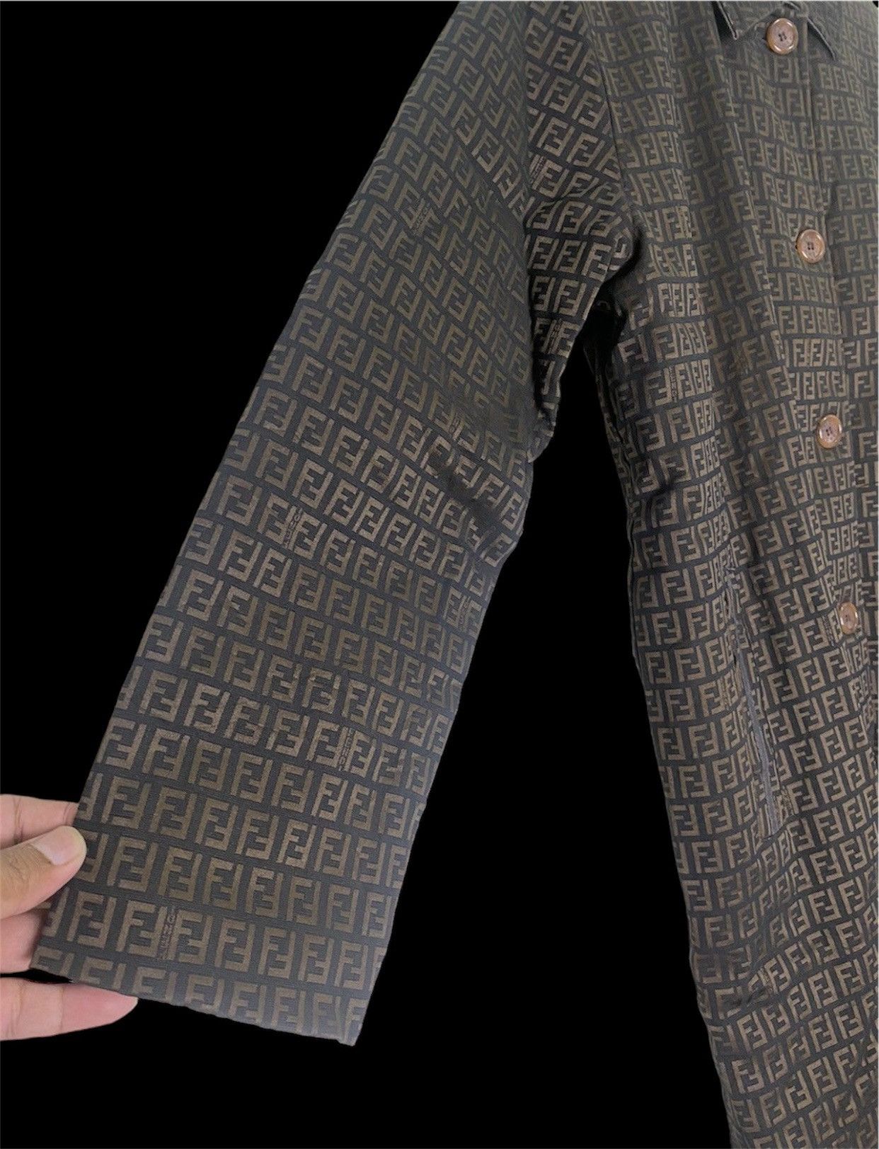Fendi Vintage 90s Fendi Zucca Monogram trench coat Size US L / EU 52-54 / 3 - 6 Thumbnail