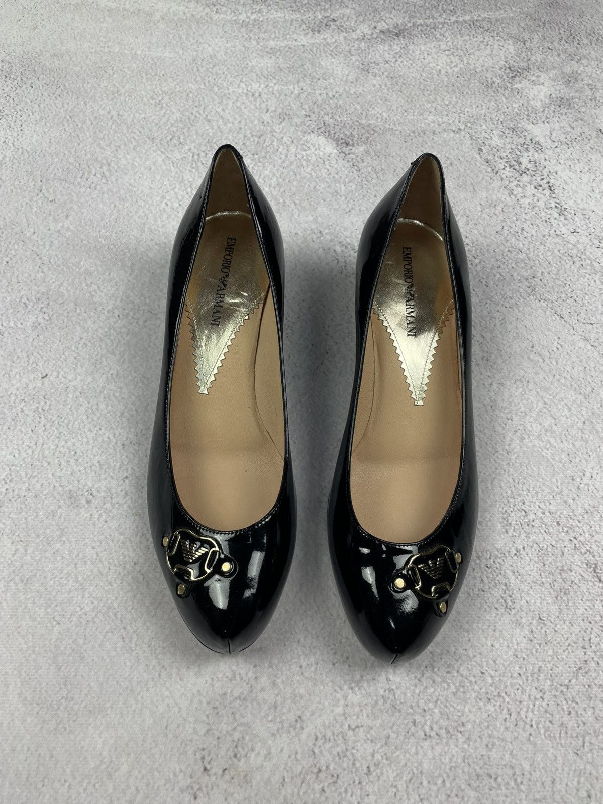 Emporio Armani × Vintage Emporio Armani Womens Heels boat Size 39 Size US 9 / IT 39 - 3 Thumbnail