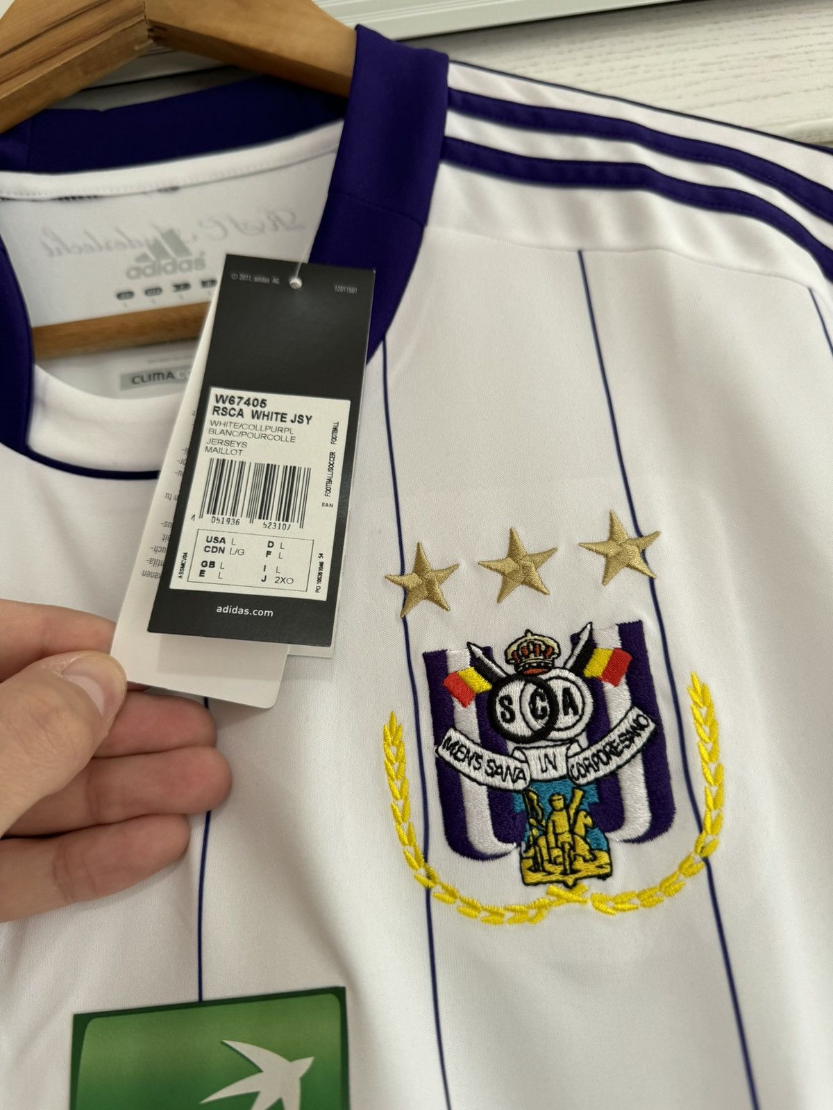 Adidas Anderlecht 2012-2013 Away Soccer Jersey Football Kit Shirt Size US L / EU 52-54 / 3 - 5 Thumbnail